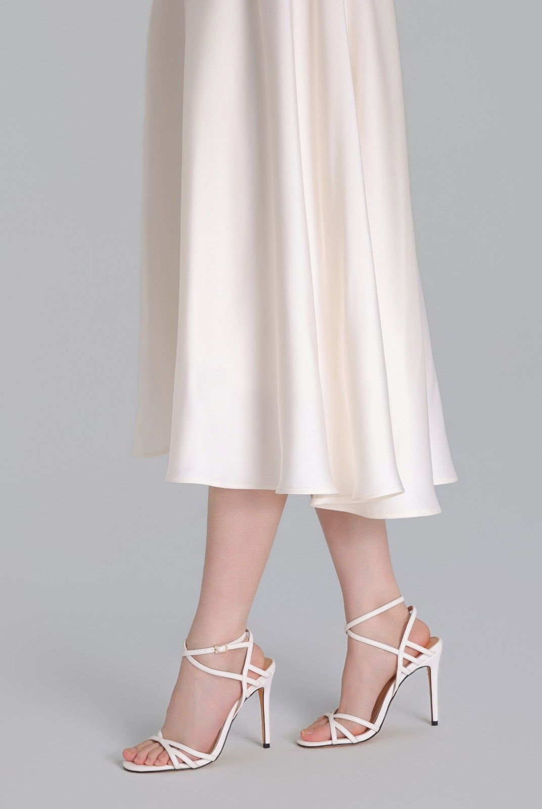 White Strappy High Heel Sandals - shopaleena