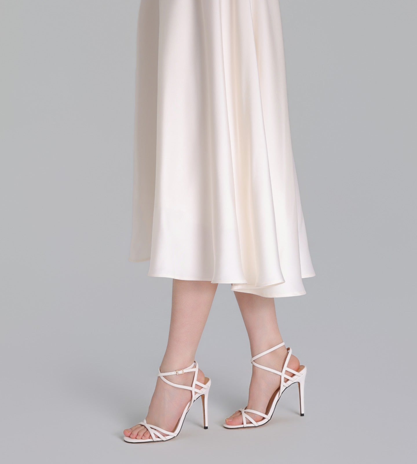 White Strappy High Heel Sandals - shopaleena