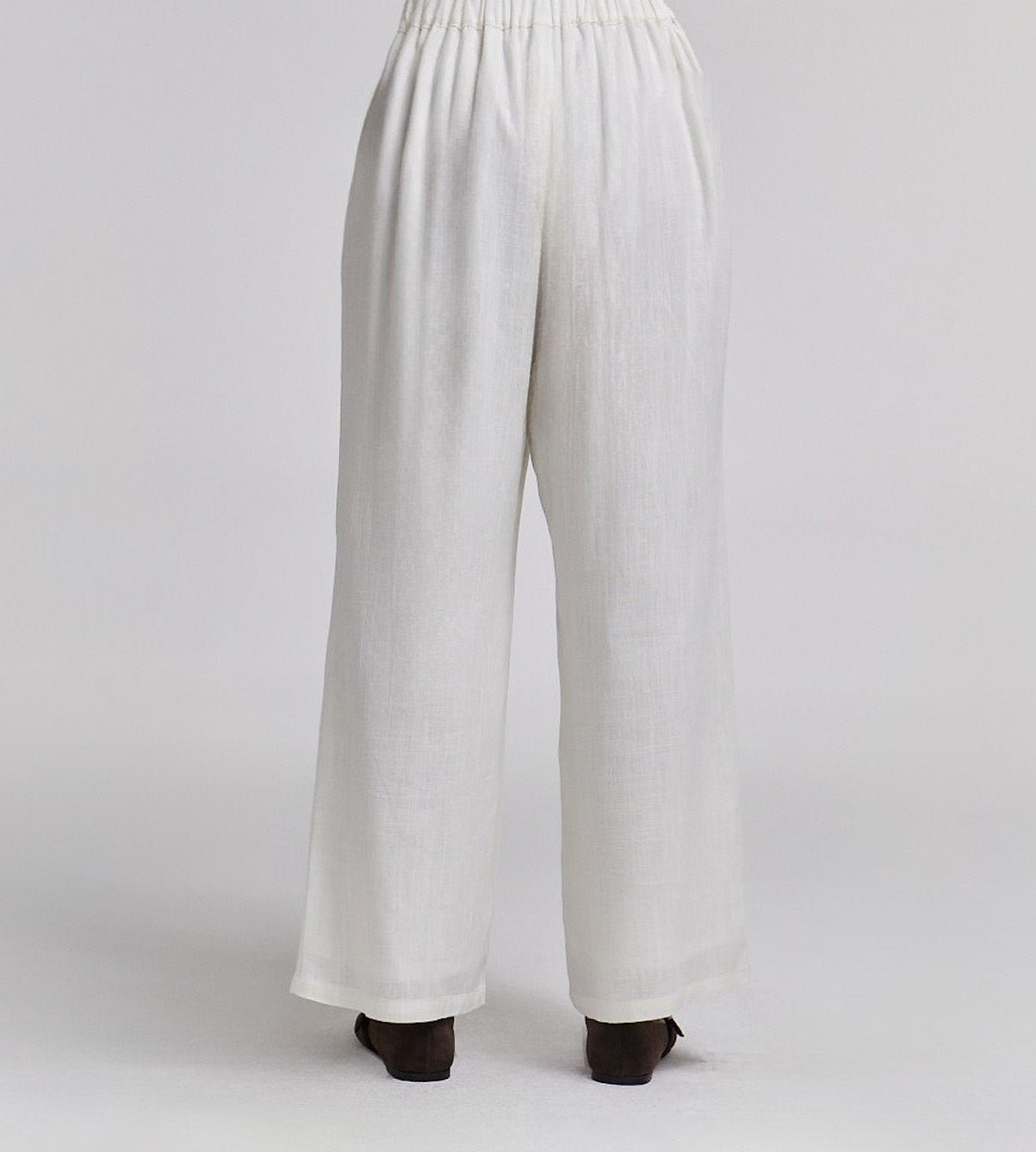 White Wide Leg Pants with Lining - shopaleena