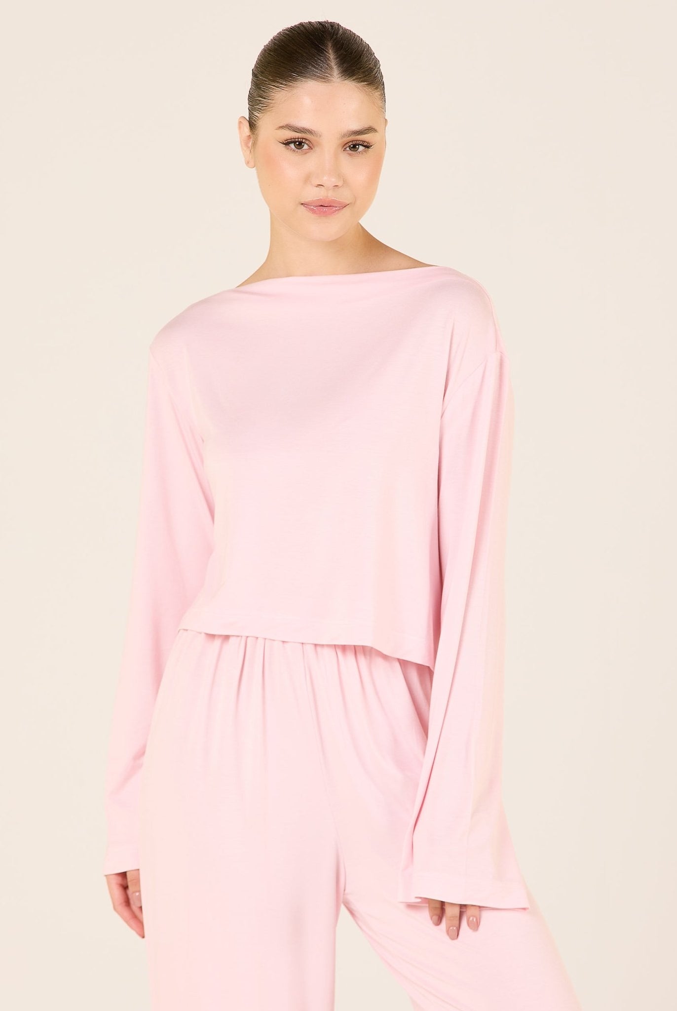 Wide Fit Bamboo Boat Neckline Top - shopaleena