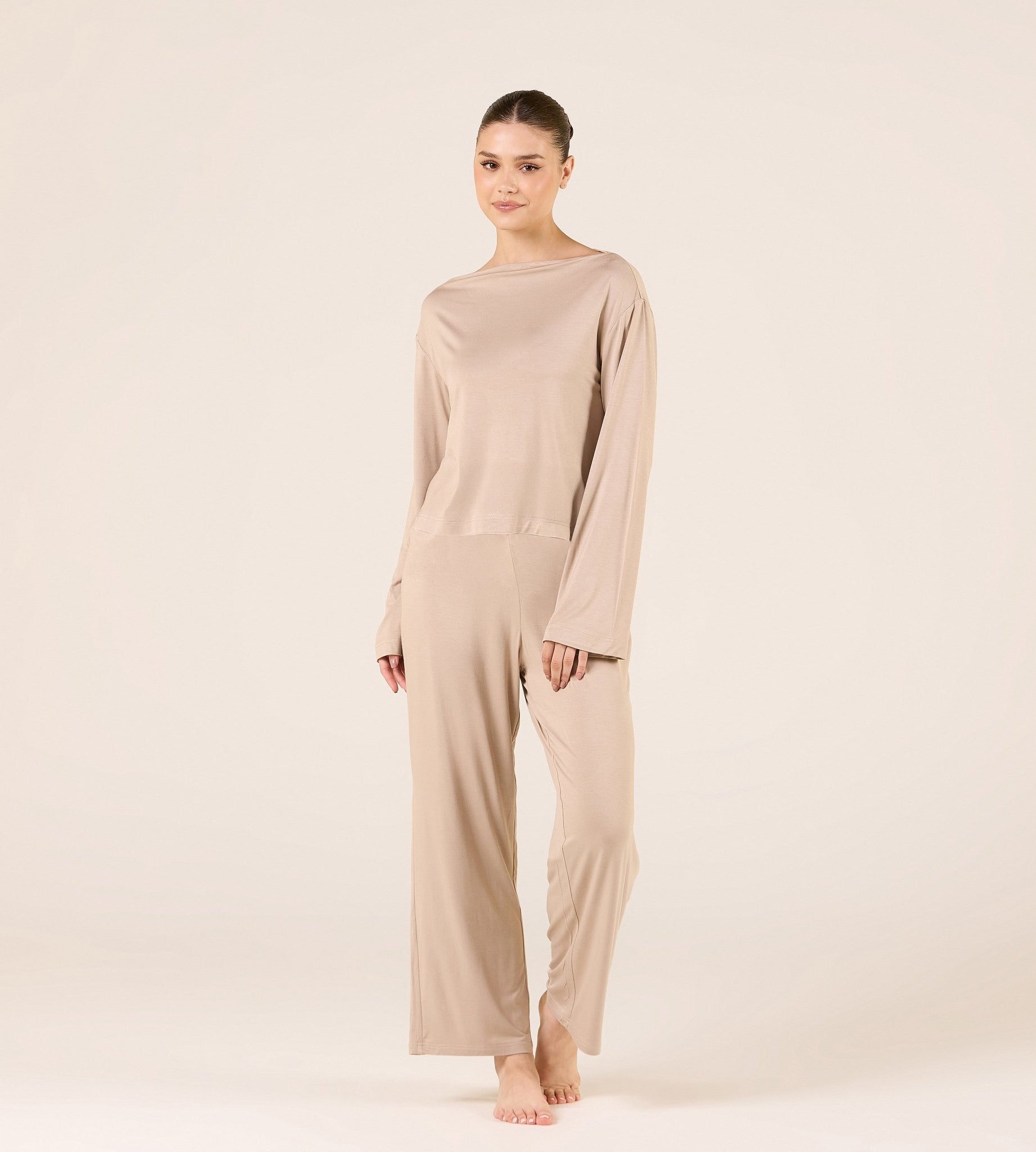 Wide Fit Bamboo Boat Neckline Top - shopaleena