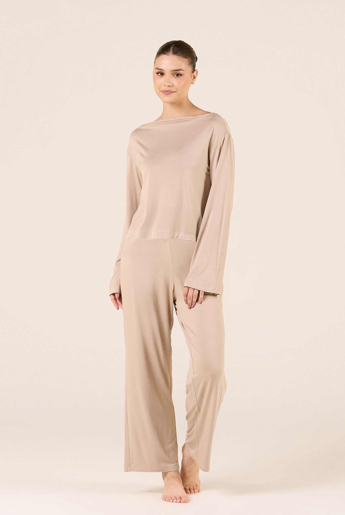 Wide Fit Bamboo Boat Neckline Top - shopaleena