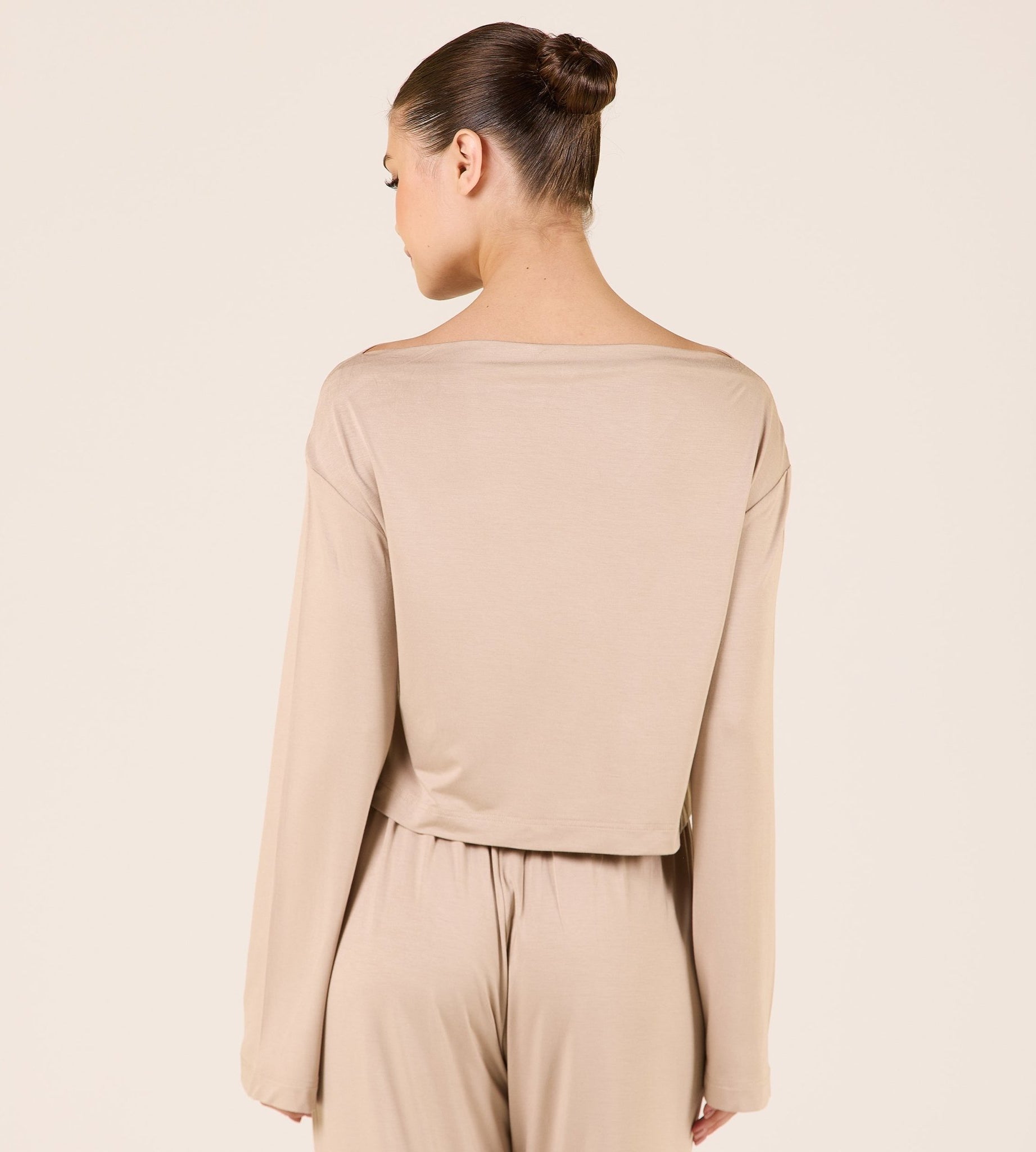 Wide Fit Bamboo Boat Neckline Top - shopaleena