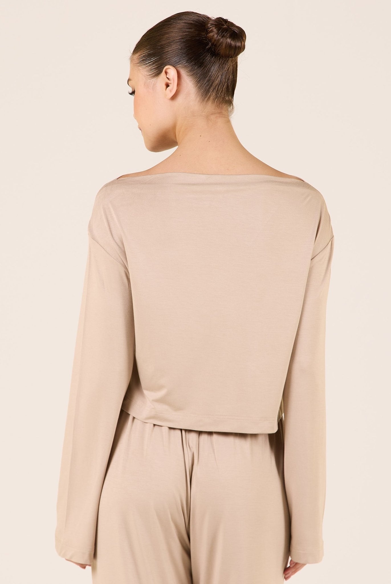 Wide Fit Bamboo Boat Neckline Top - shopaleena