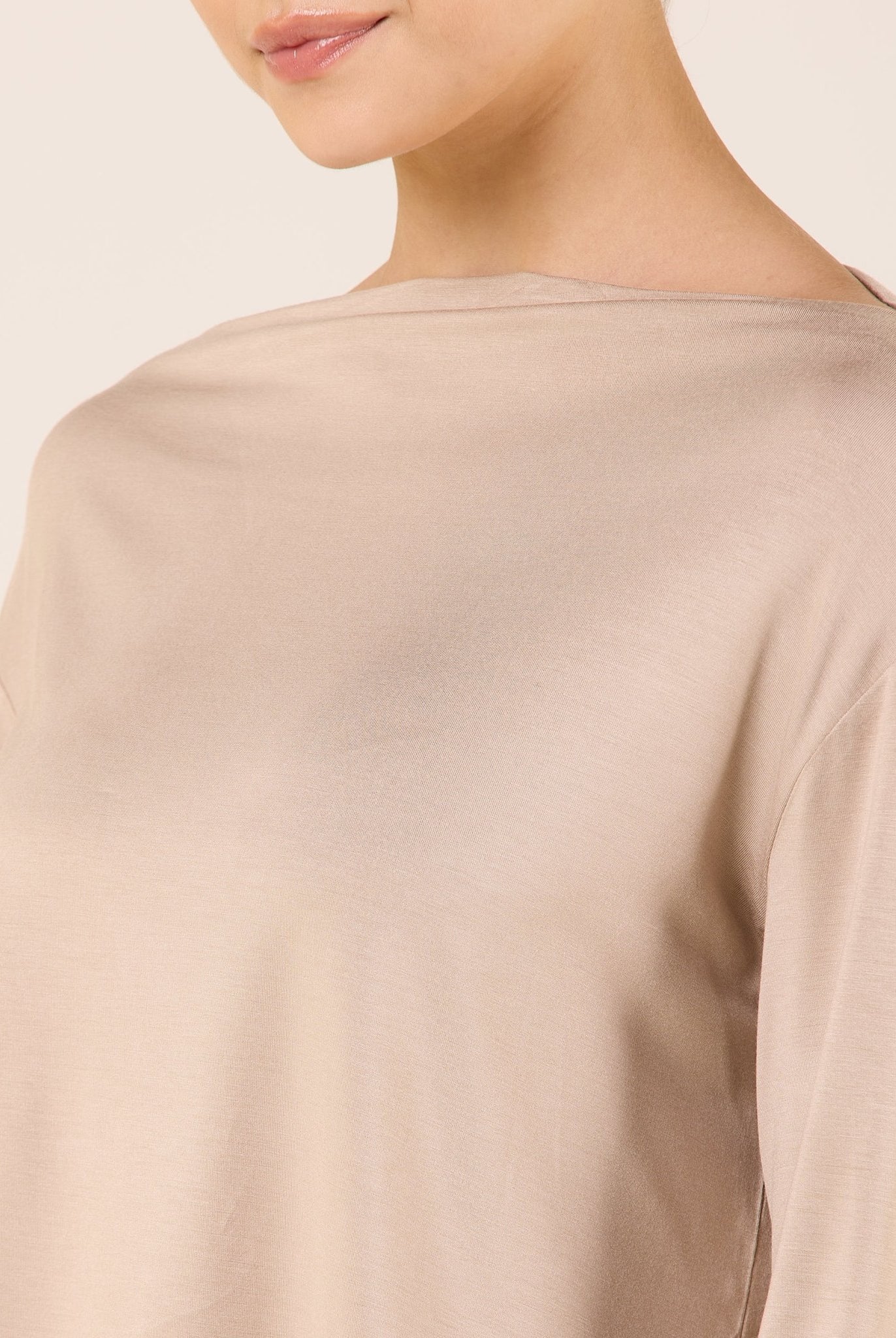 Wide Fit Bamboo Boat Neckline Top - shopaleena