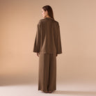 Wide Leg Brown Trouser - shopaleena