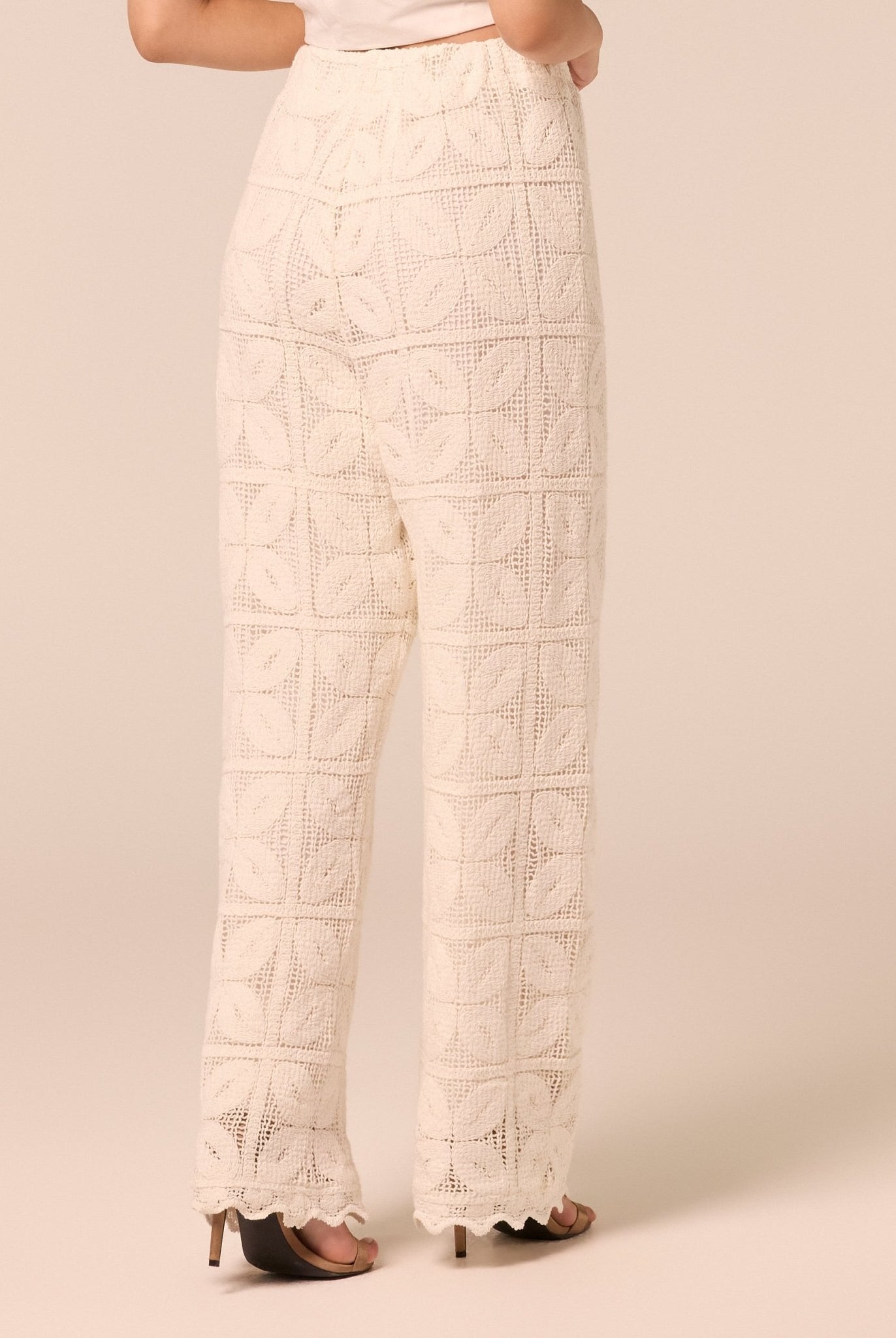 Wide Leg Crochet Pants - shopaleena