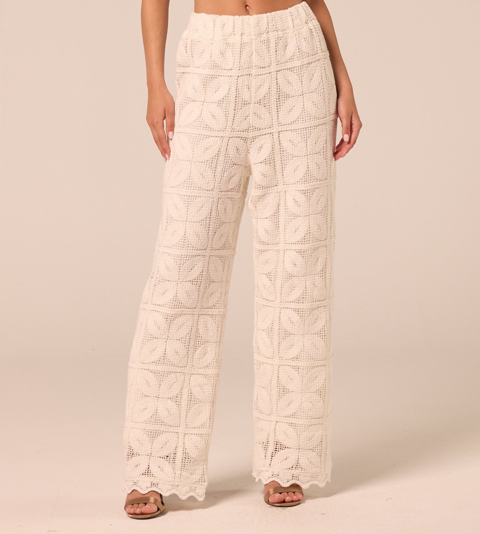 Wide Leg Crochet Pants - shopaleena
