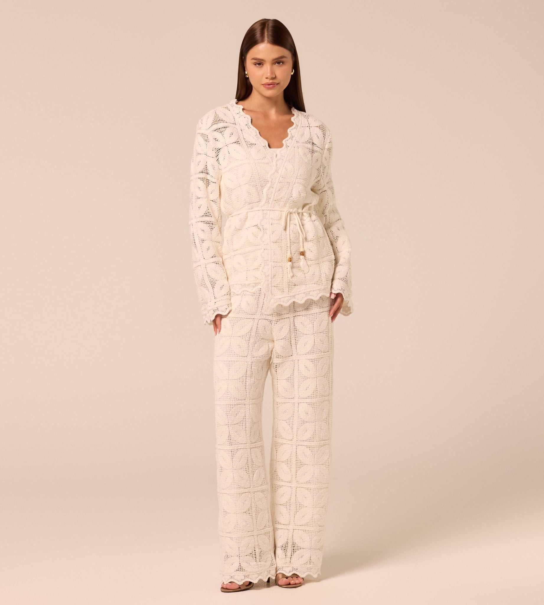 Wide Leg Crochet Pants - shopaleena