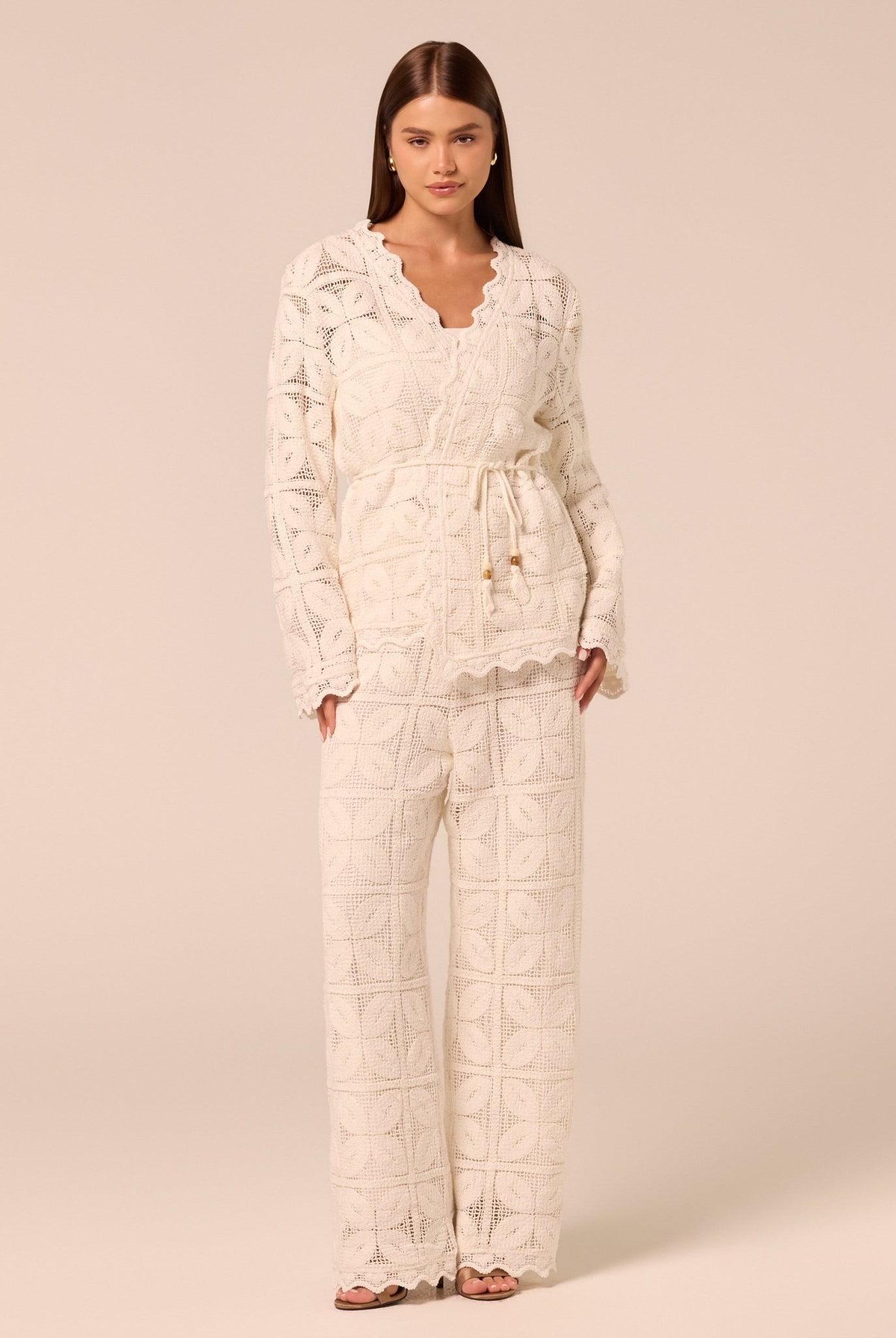 Wide Leg Crochet Pants - shopaleena