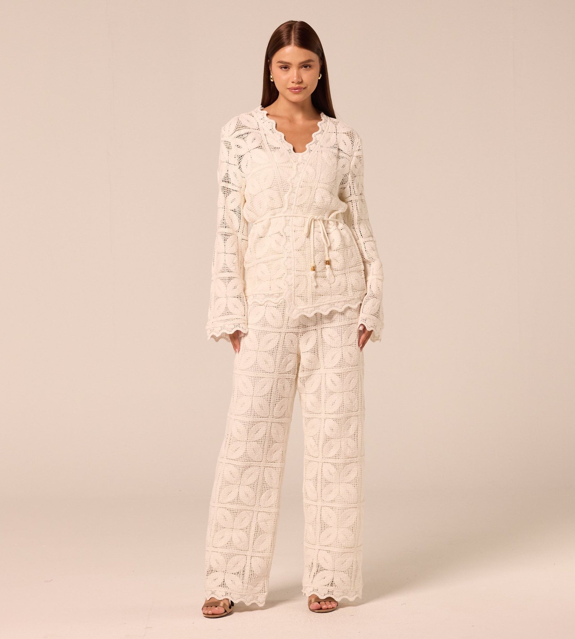 Wide Leg Crochet Pants - shopaleena