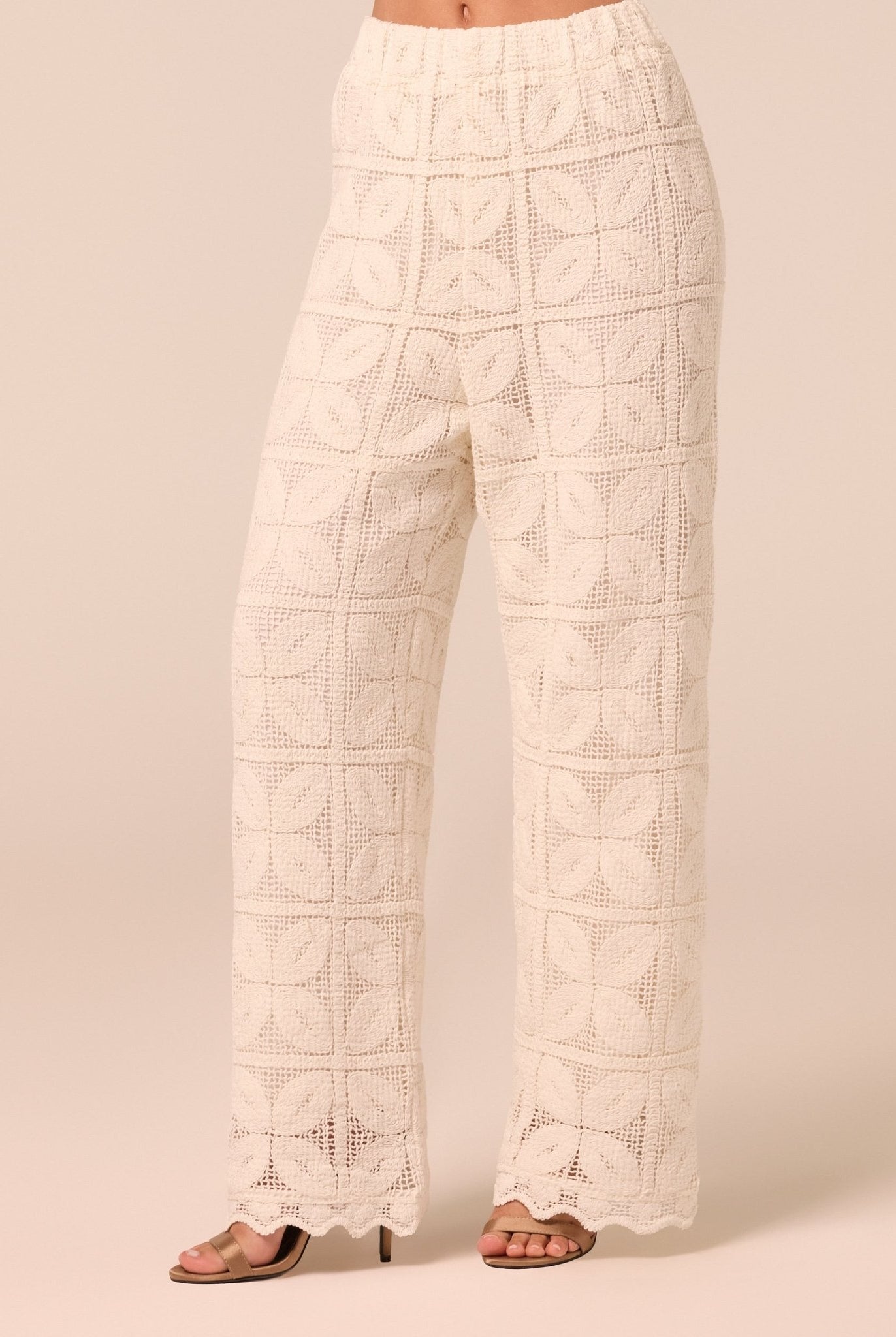 Wide Leg Crochet Pants - shopaleena
