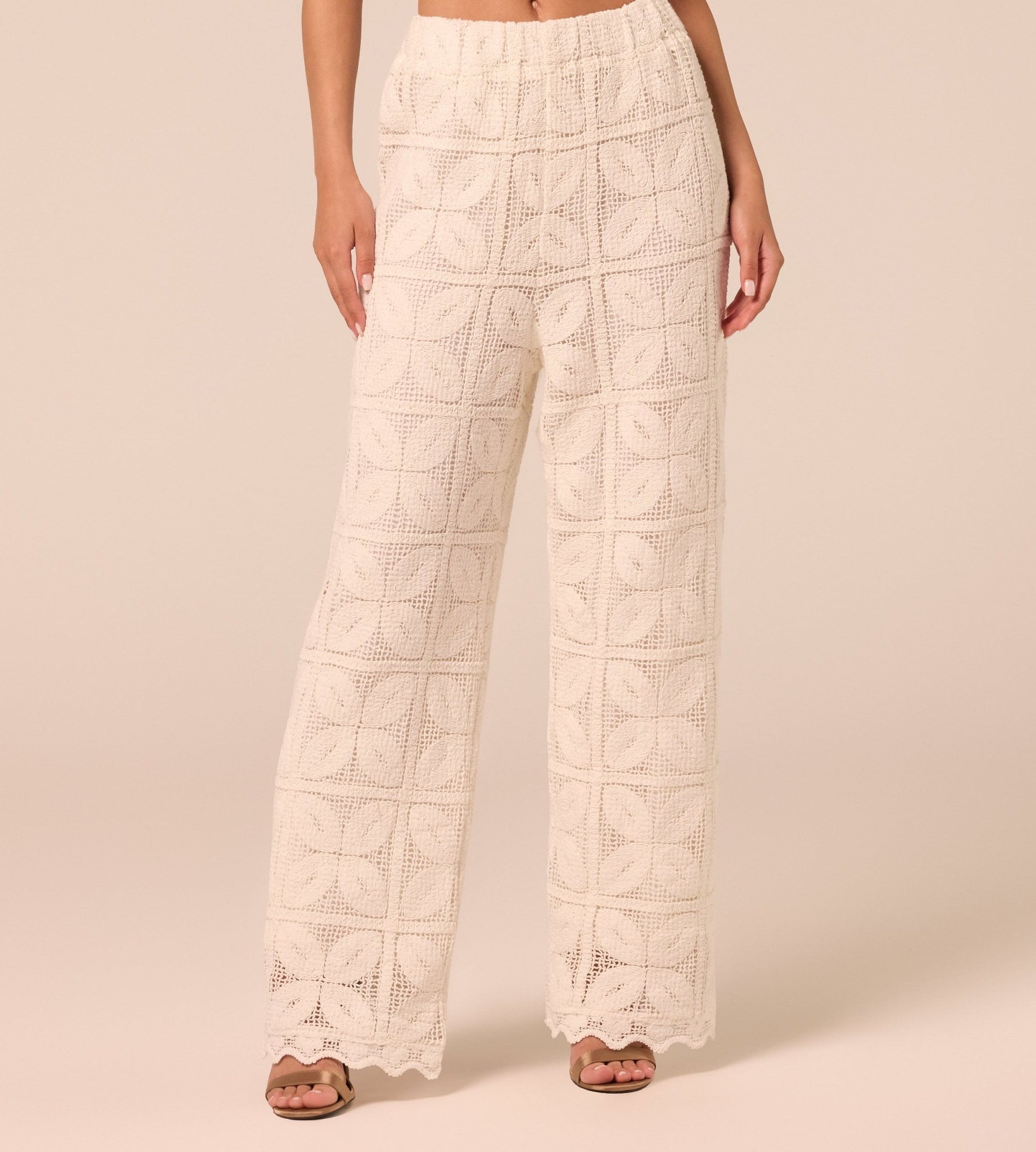 Wide Leg Crochet Pants - shopaleena
