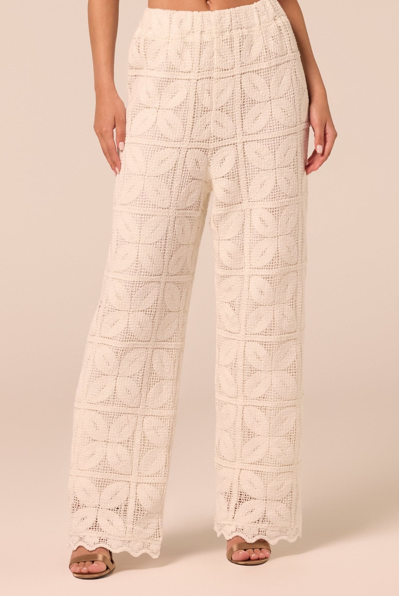 Wide Leg Crochet Pants - shopaleena