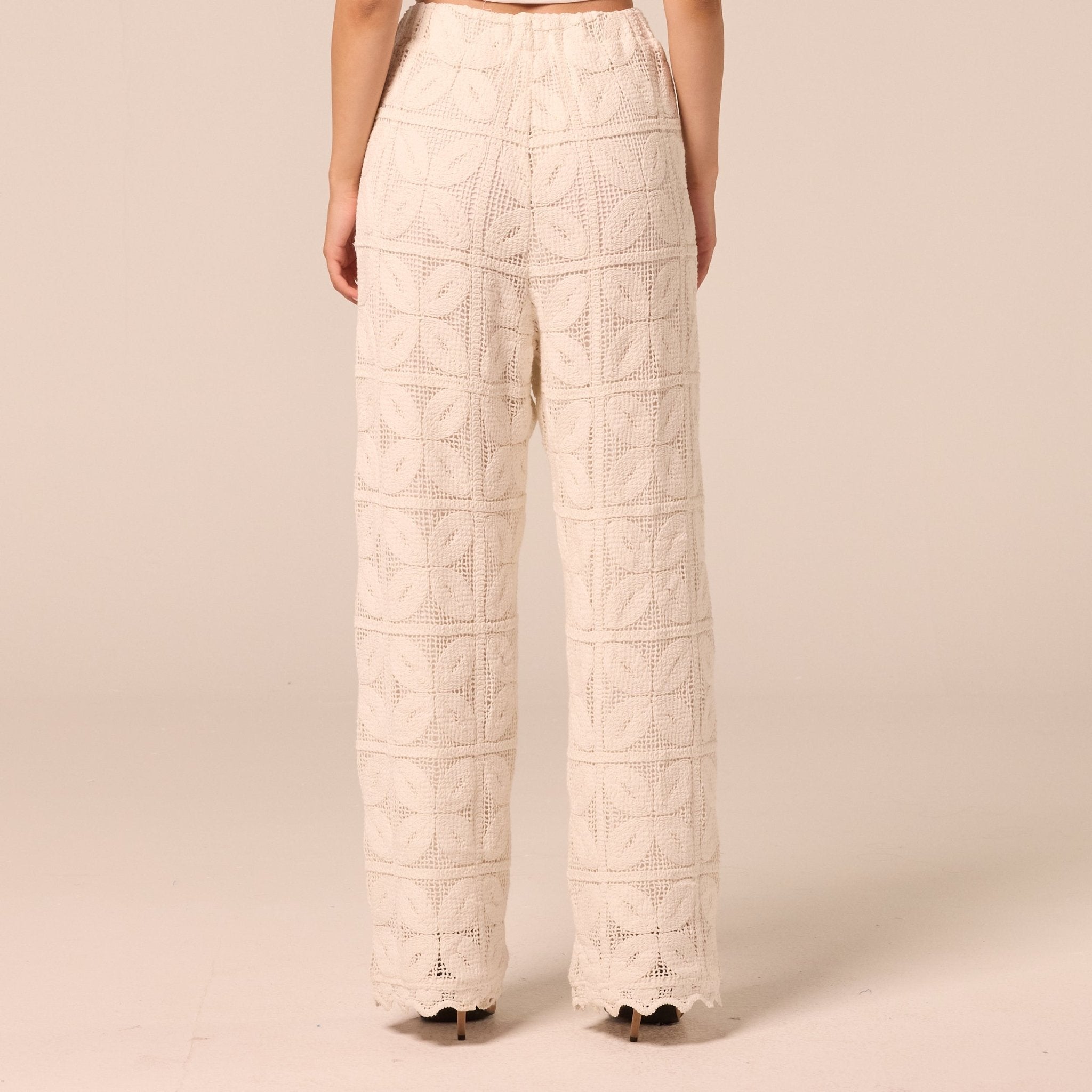 Wide Leg Crochet Pants - shopaleena