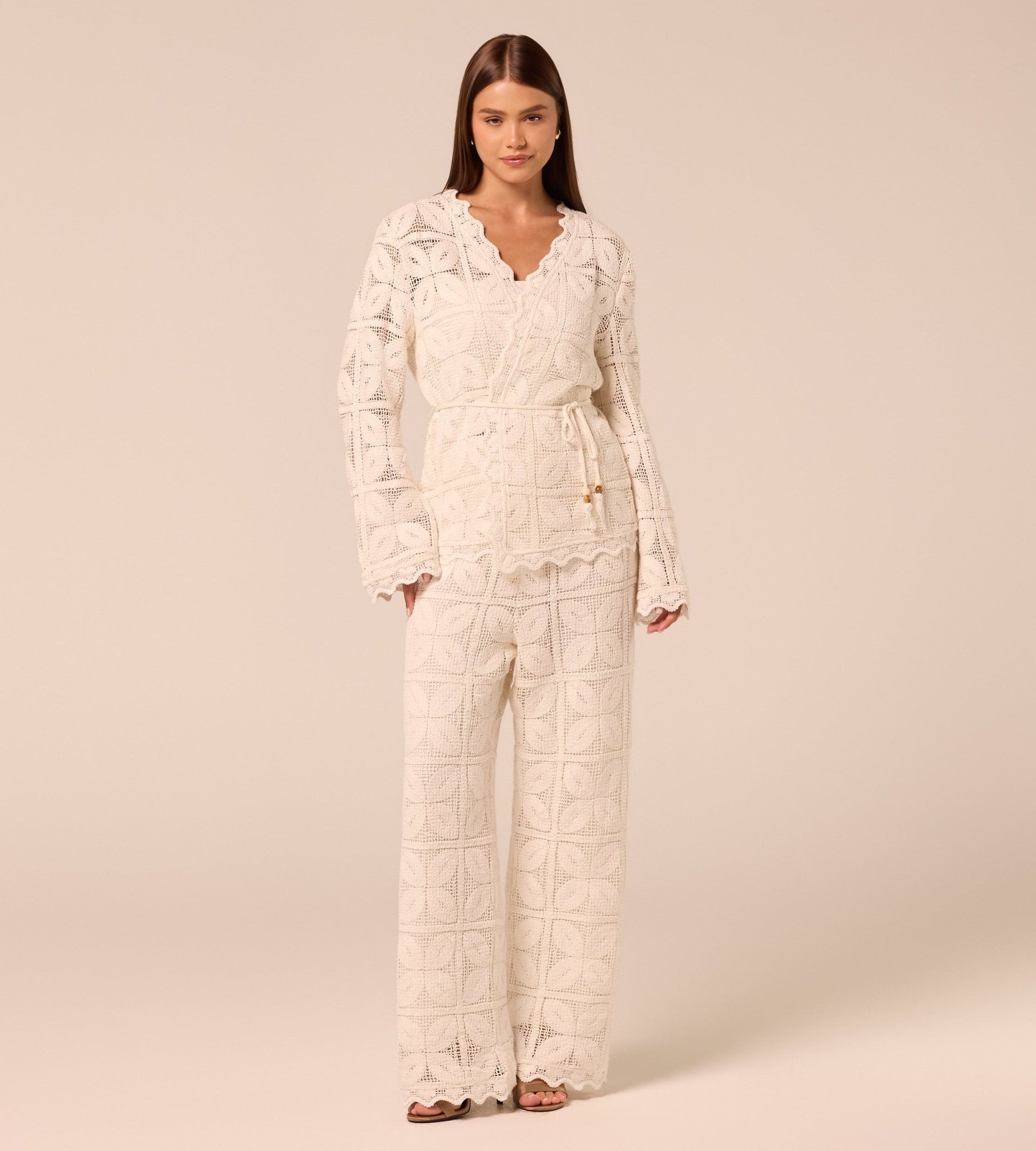 Wide Leg Crochet Pants - shopaleena