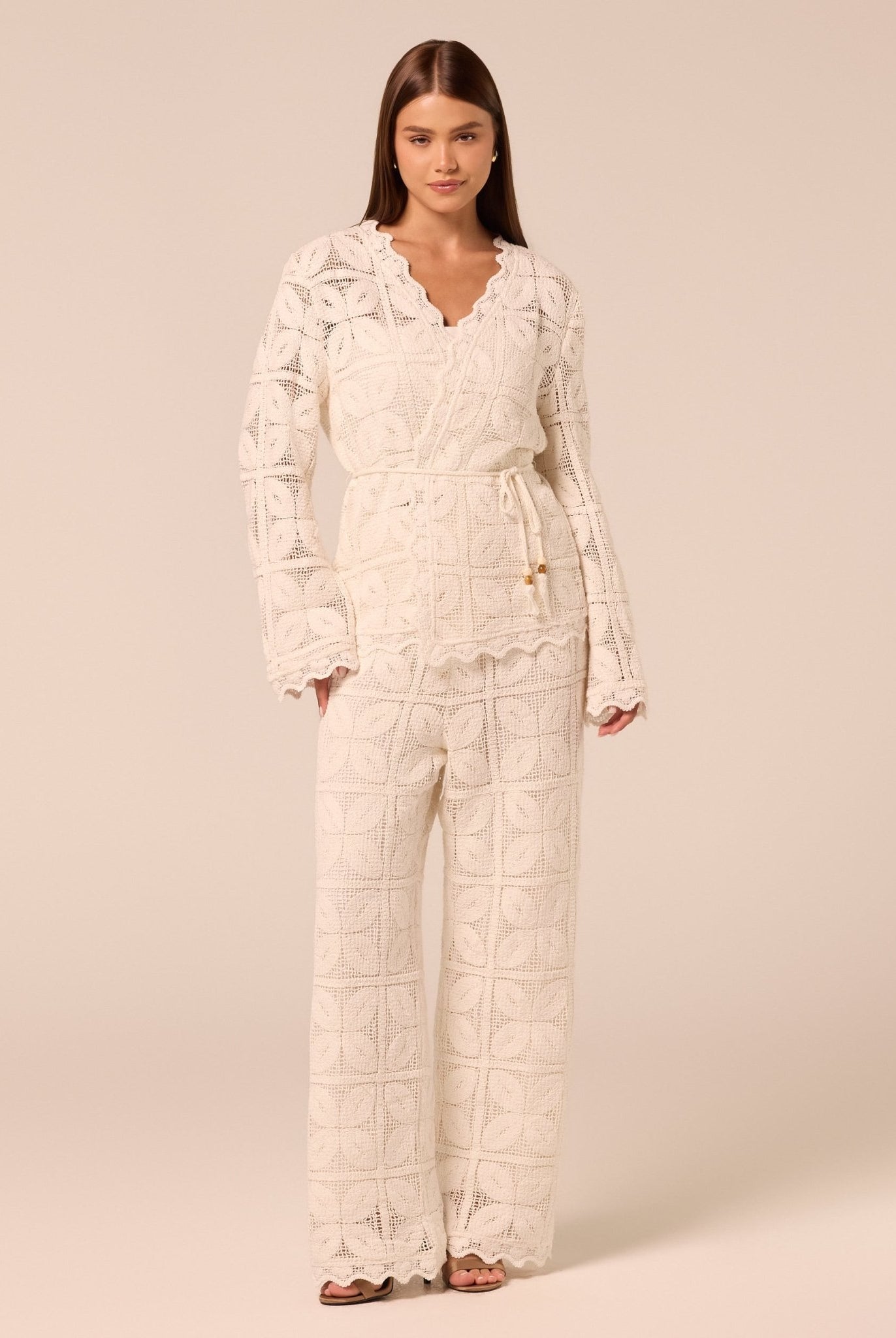 Wide Leg Crochet Pants - shopaleena
