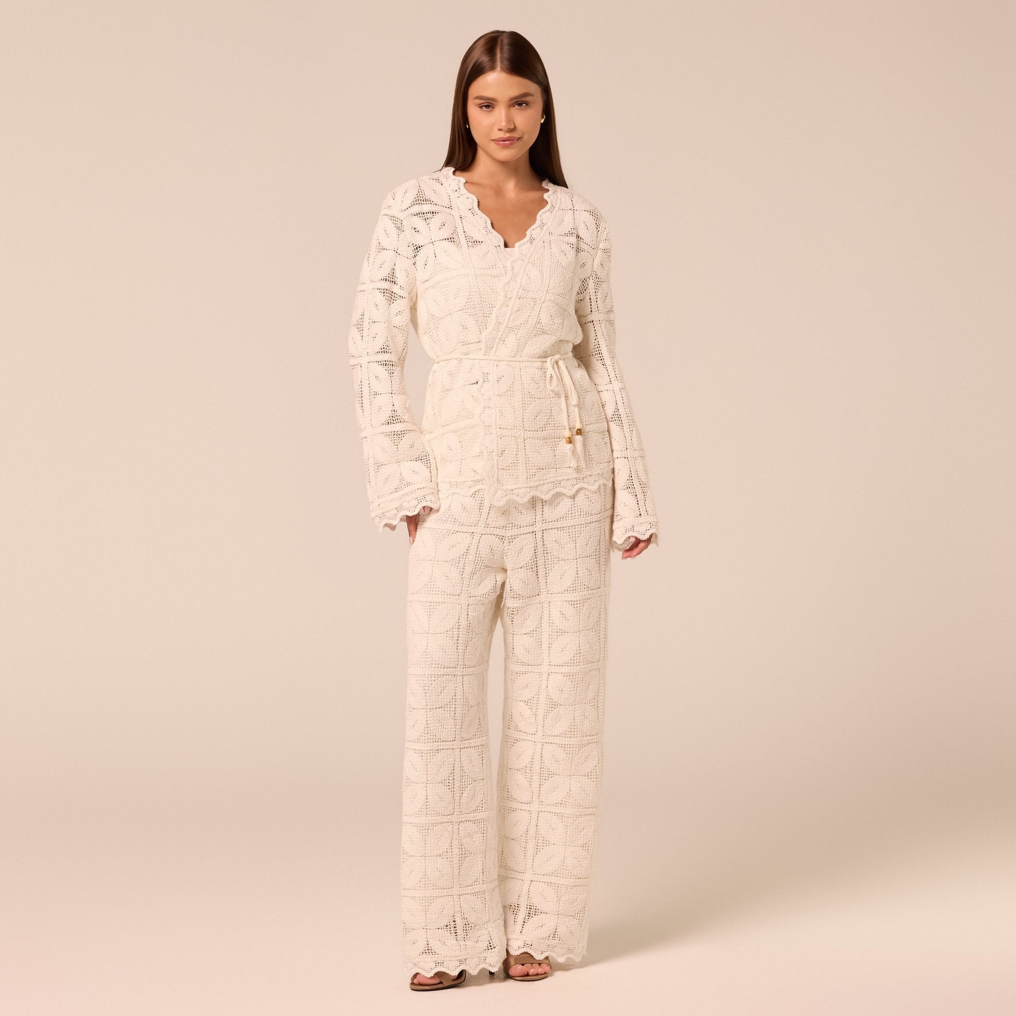 Wide Leg Crochet Pants - shopaleena