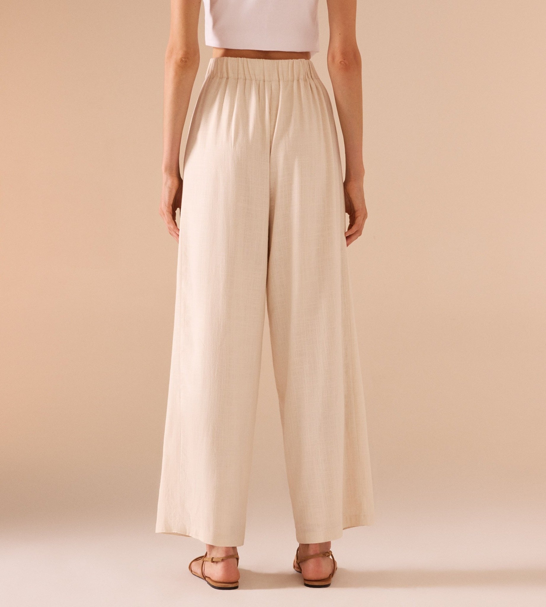 Wide Leg Linen Trouser - shopaleena