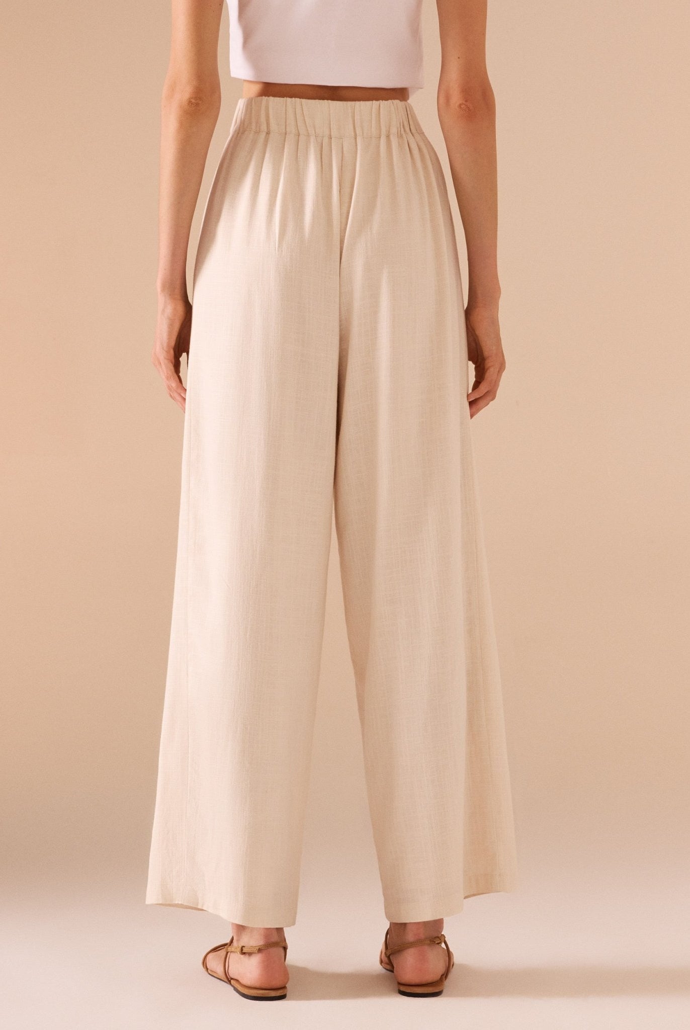 Wide Leg Linen Trouser - shopaleena