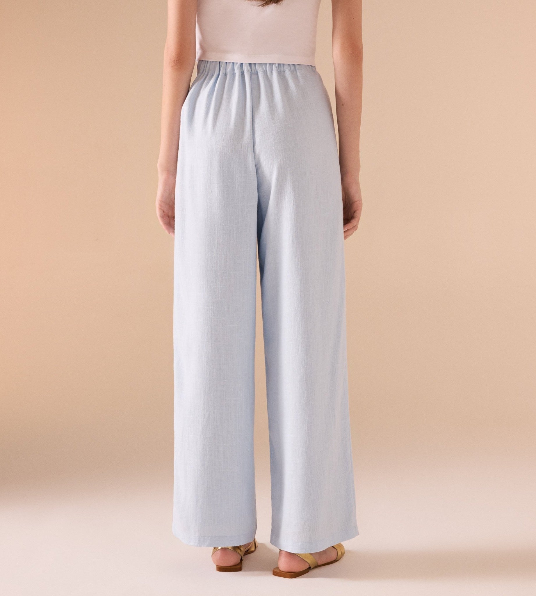 Wide Leg Linen Trouser - shopaleena