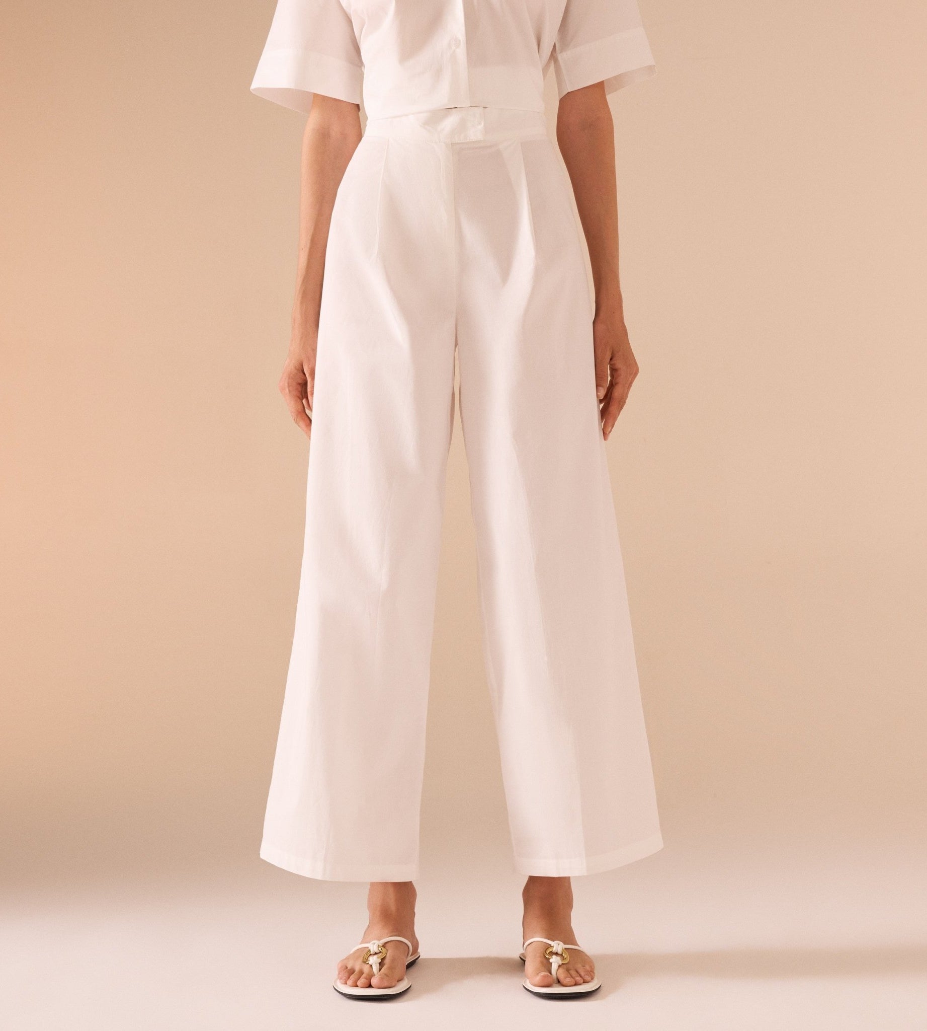 Wide Leg Poplin Pant - shopaleena