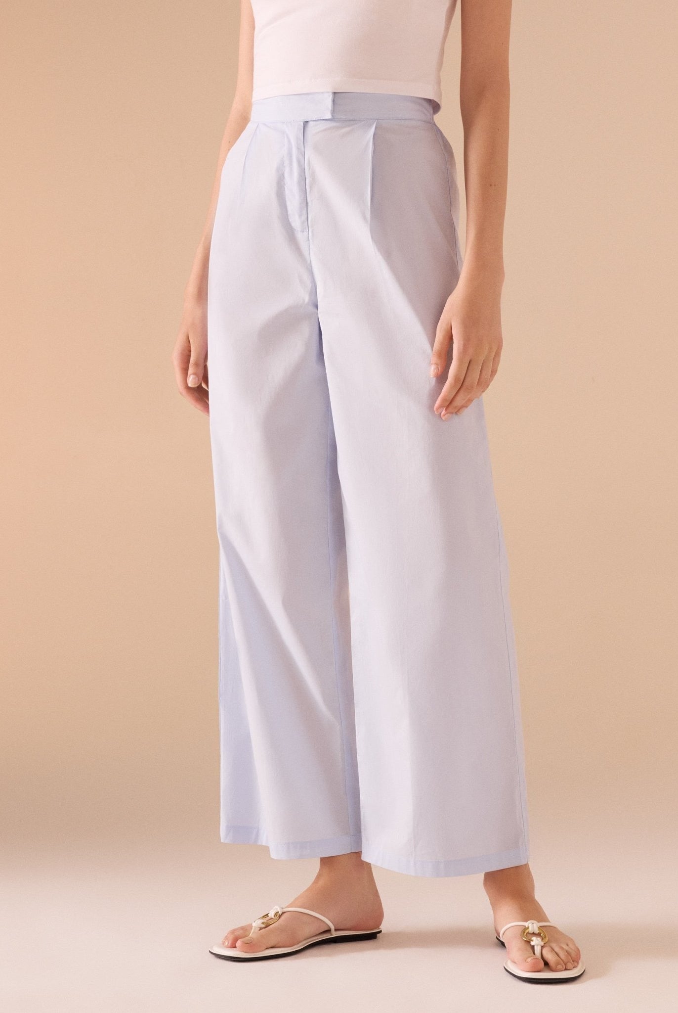 Wide Leg Poplin Pant - shopaleena