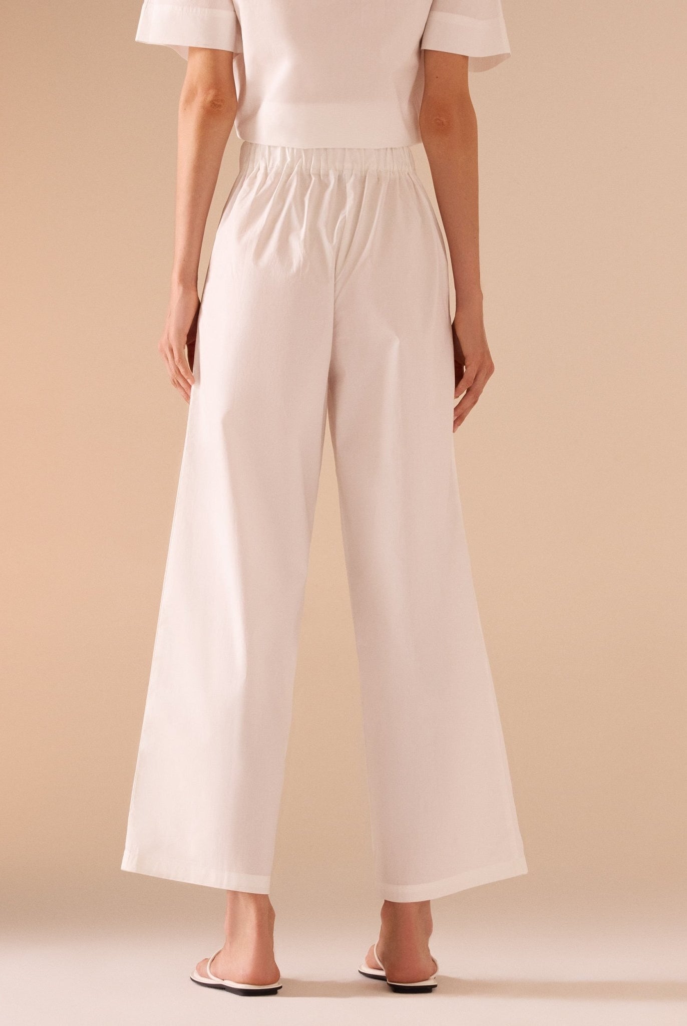Wide Leg Poplin Pant - shopaleena