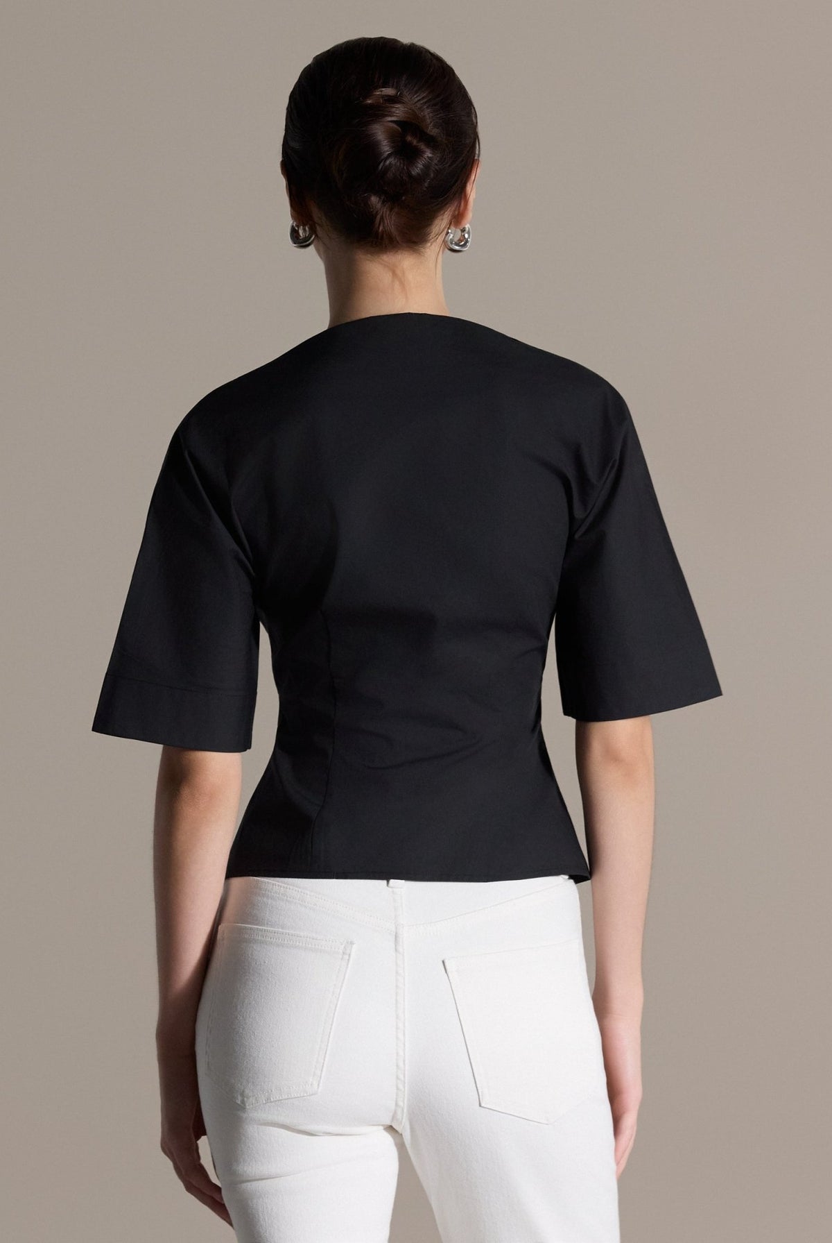 Wide Short-Sleeve Cotton Shirt - shopaleena