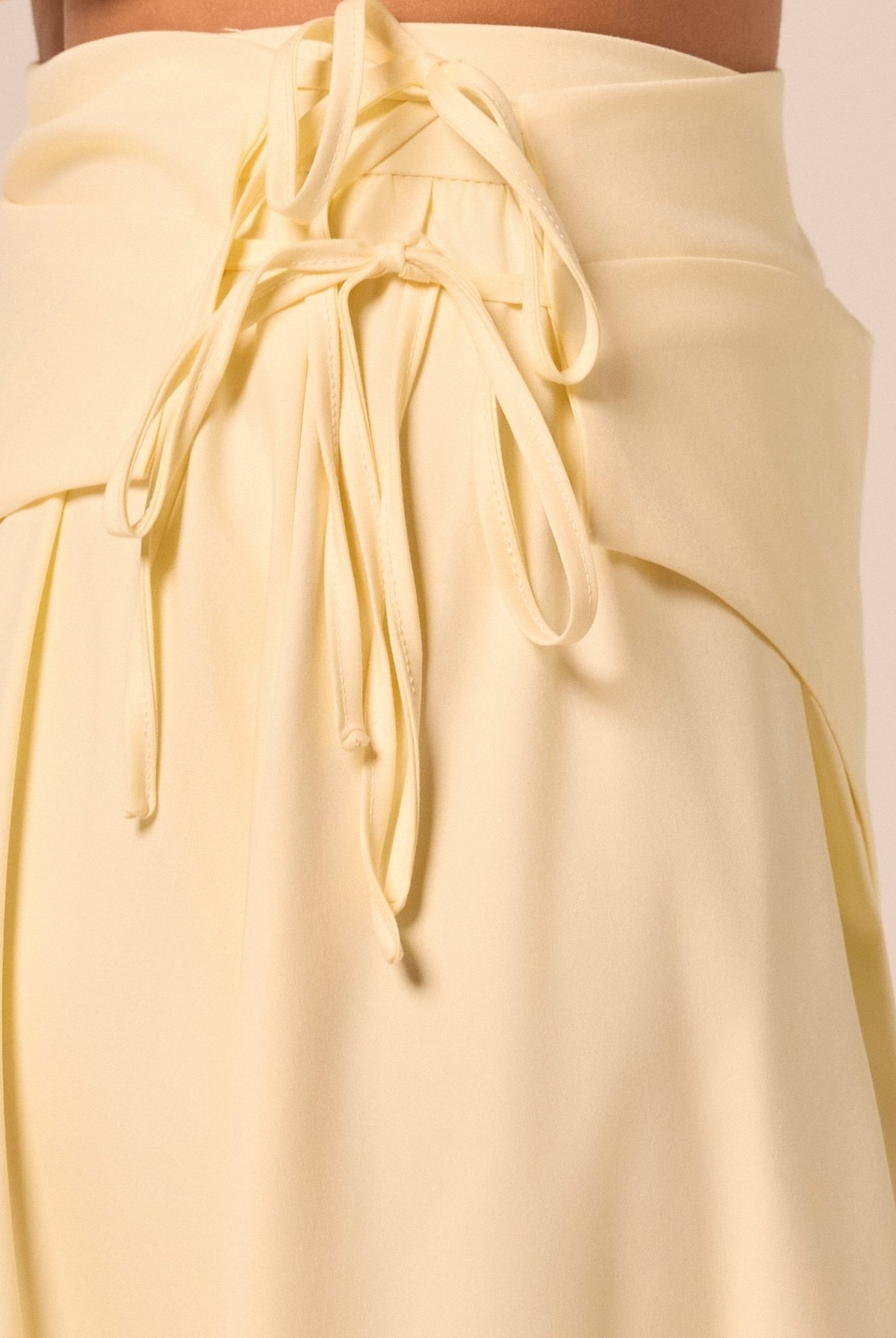 Yellow Side-Tie Poplin Maxi Skirt - shopaleena