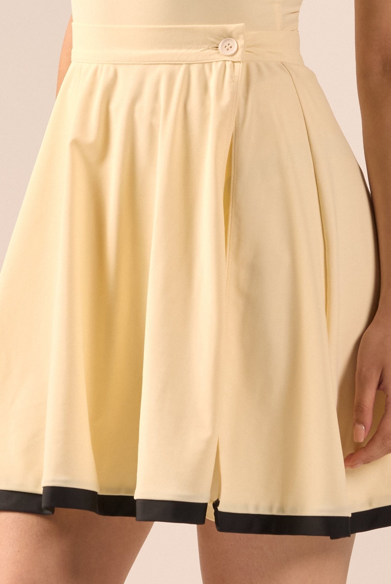 Yellow Swim Skirt with Black Trim - shopaleena