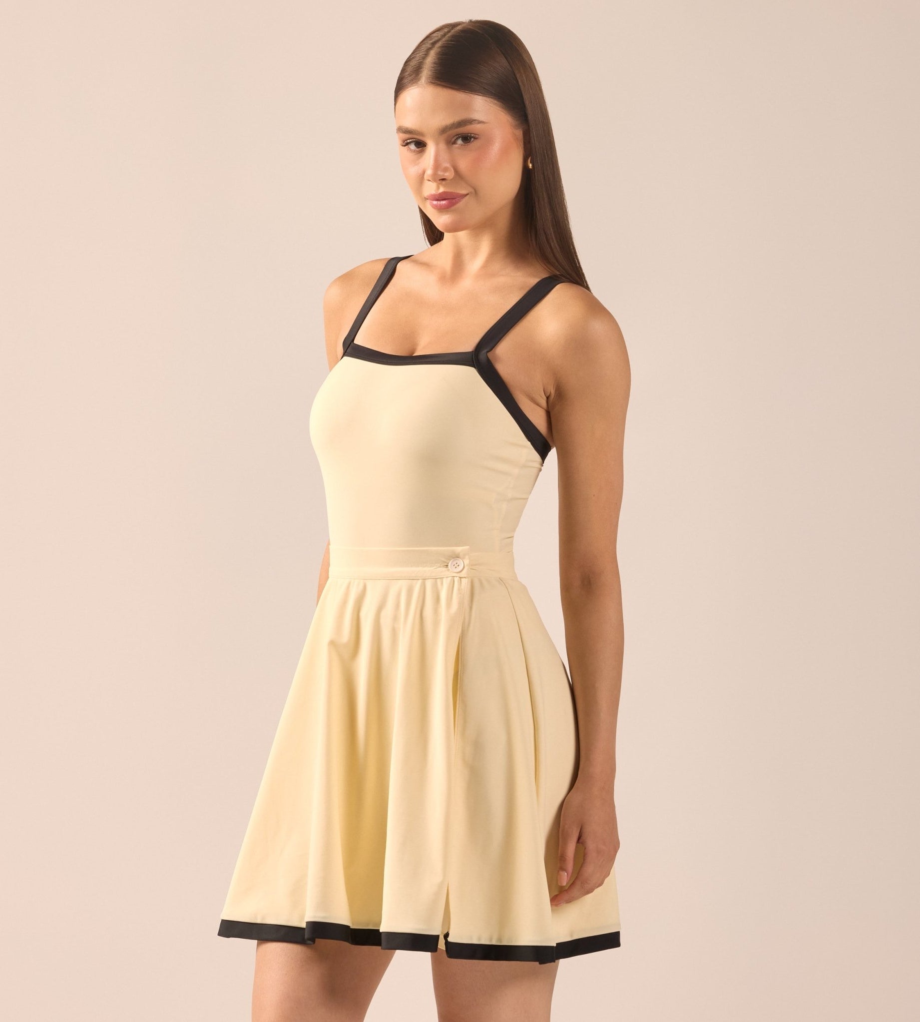Yellow Swim Skirt with Black Trim - shopaleena