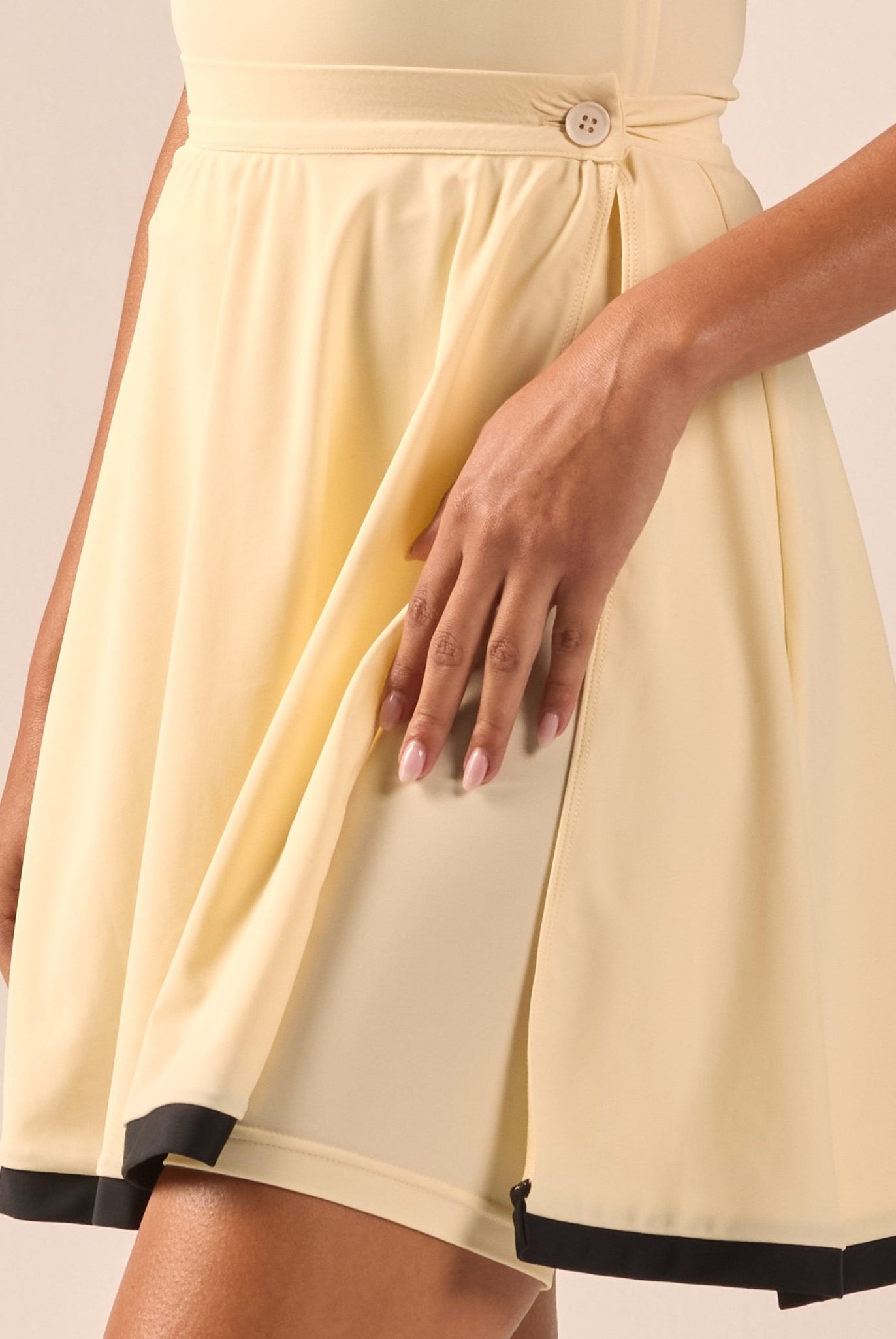 Yellow Swim Skirt with Black Trim - shopaleena
