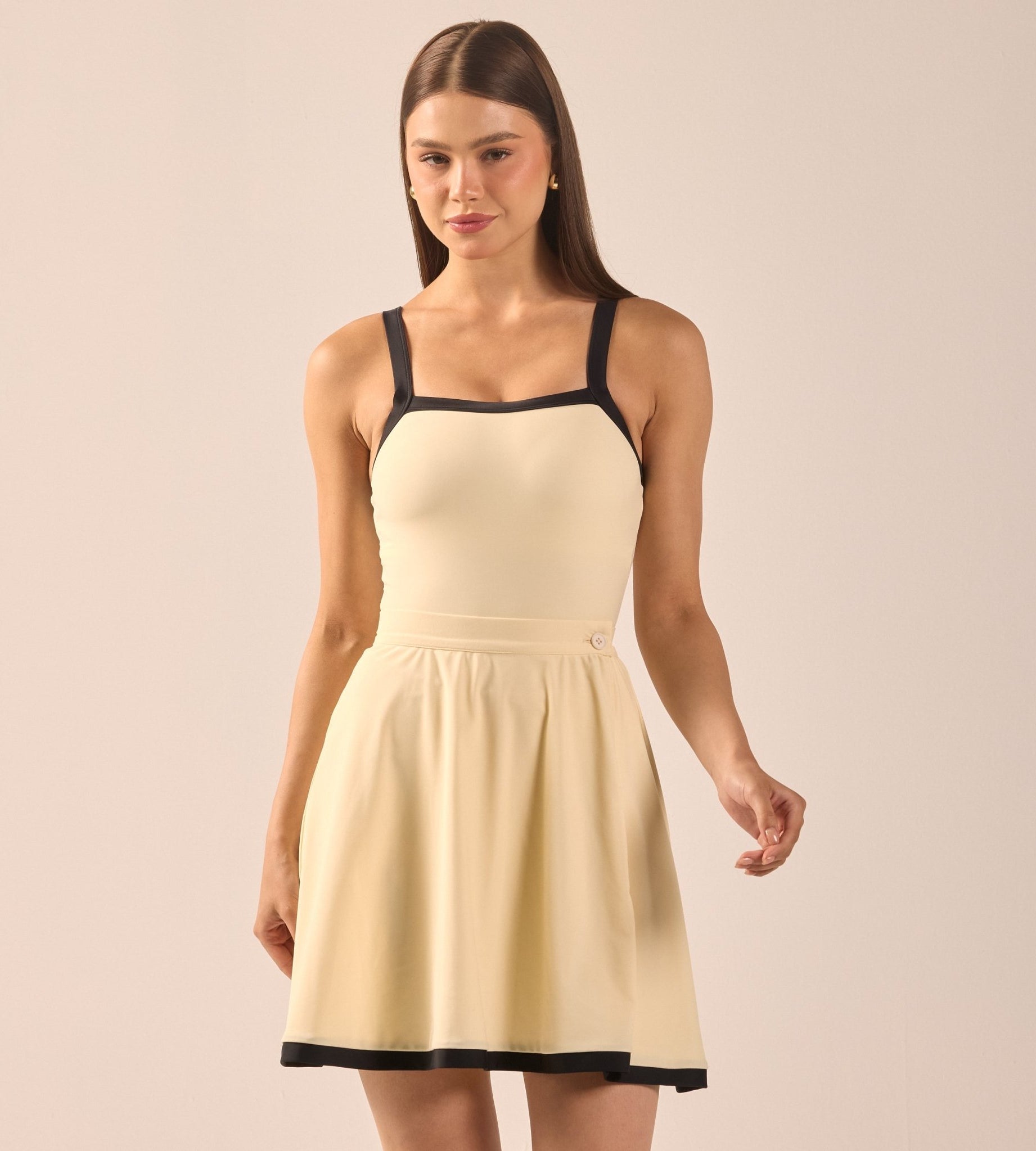 Yellow Swim Skirt with Black Trim - shopaleena