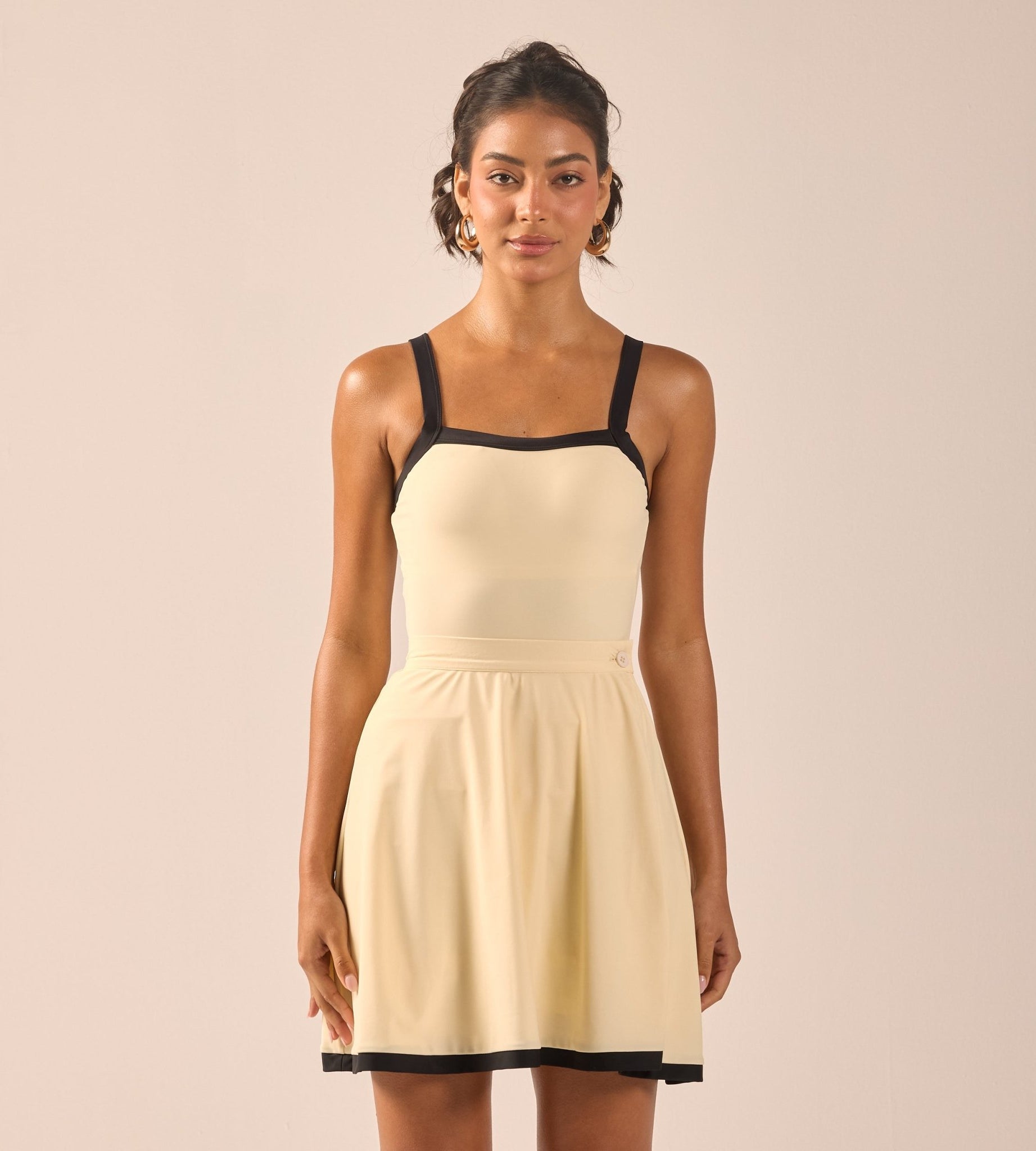 Yellow Swim Skirt with Black Trim - shopaleena