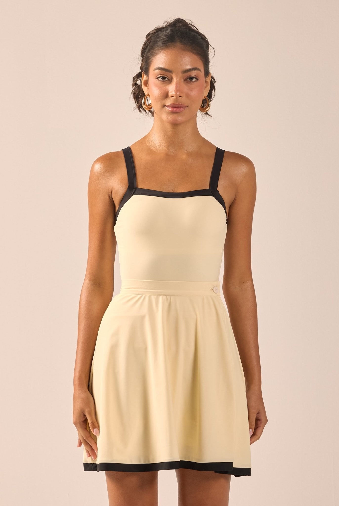 Yellow Swim Skirt with Black Trim - shopaleena