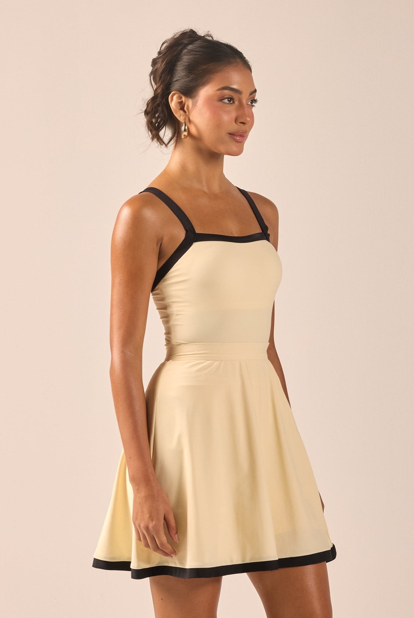 Yellow Swim Skirt with Black Trim - shopaleena