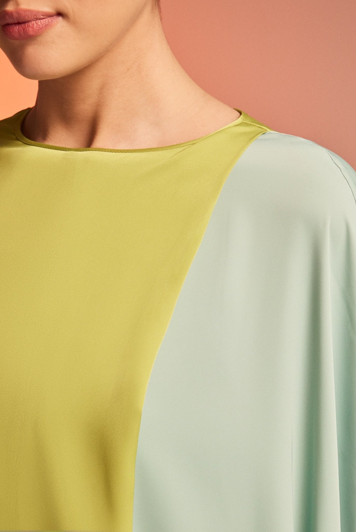 Cape-Effect Draped Satin Kaftan - shopaleena