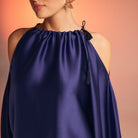 Cold Shoulder Satin Top - shopaleena