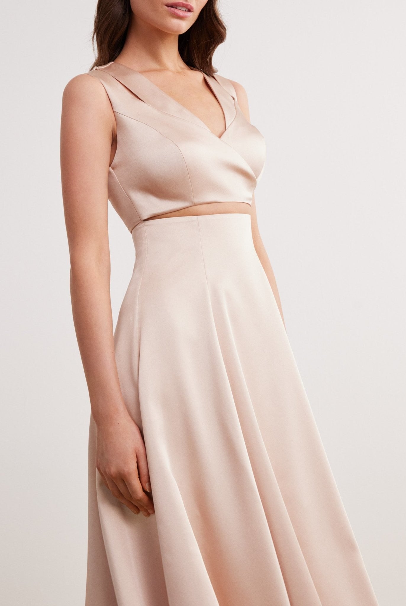 Cut Out A Line Midi Dress - shopaleena