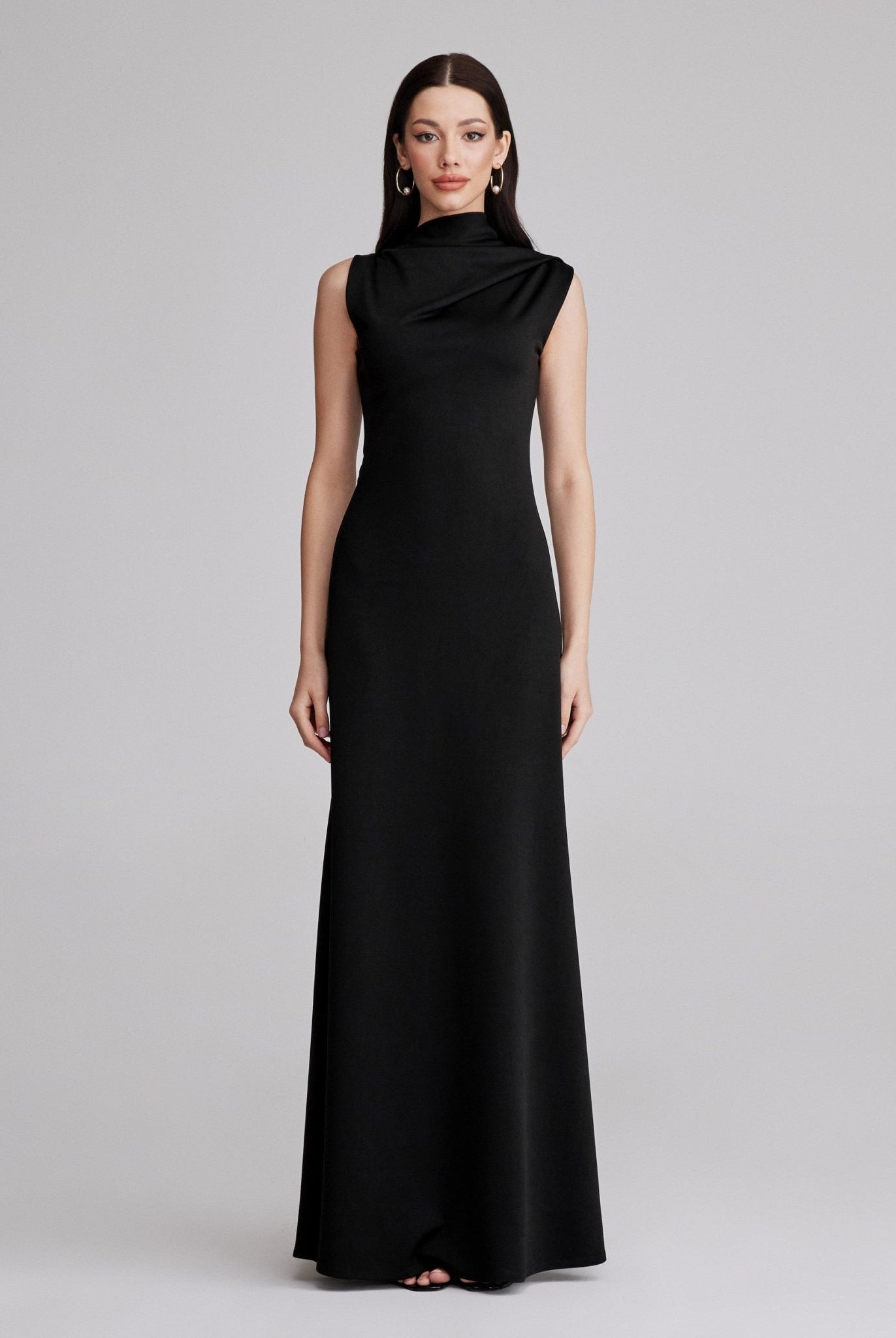 Draped Jersey Maxi Dress - shopaleena