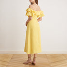 Frill Off Shoulder Midi Dress - shopaleena