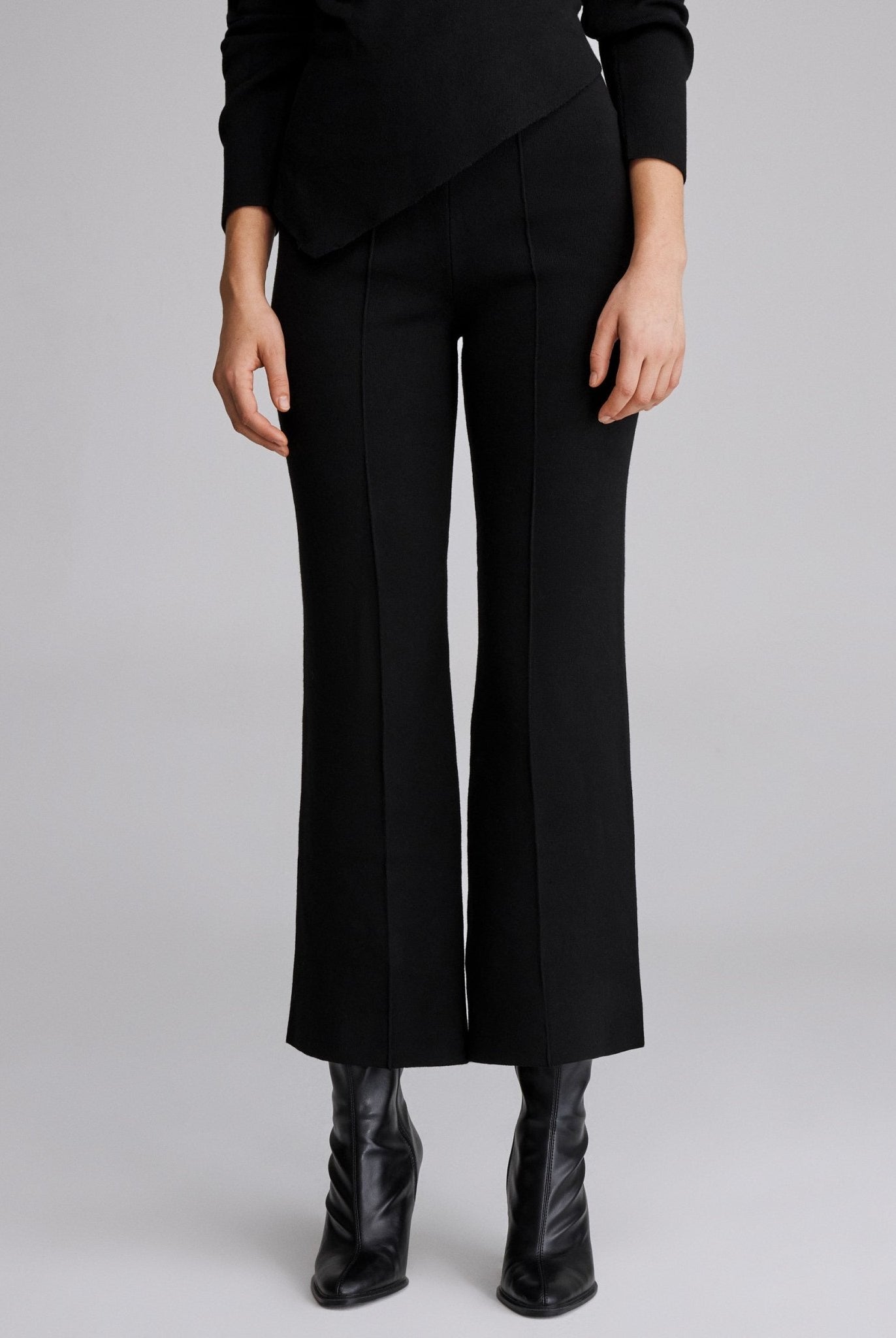 High waist knitted flare pant - shopaleena