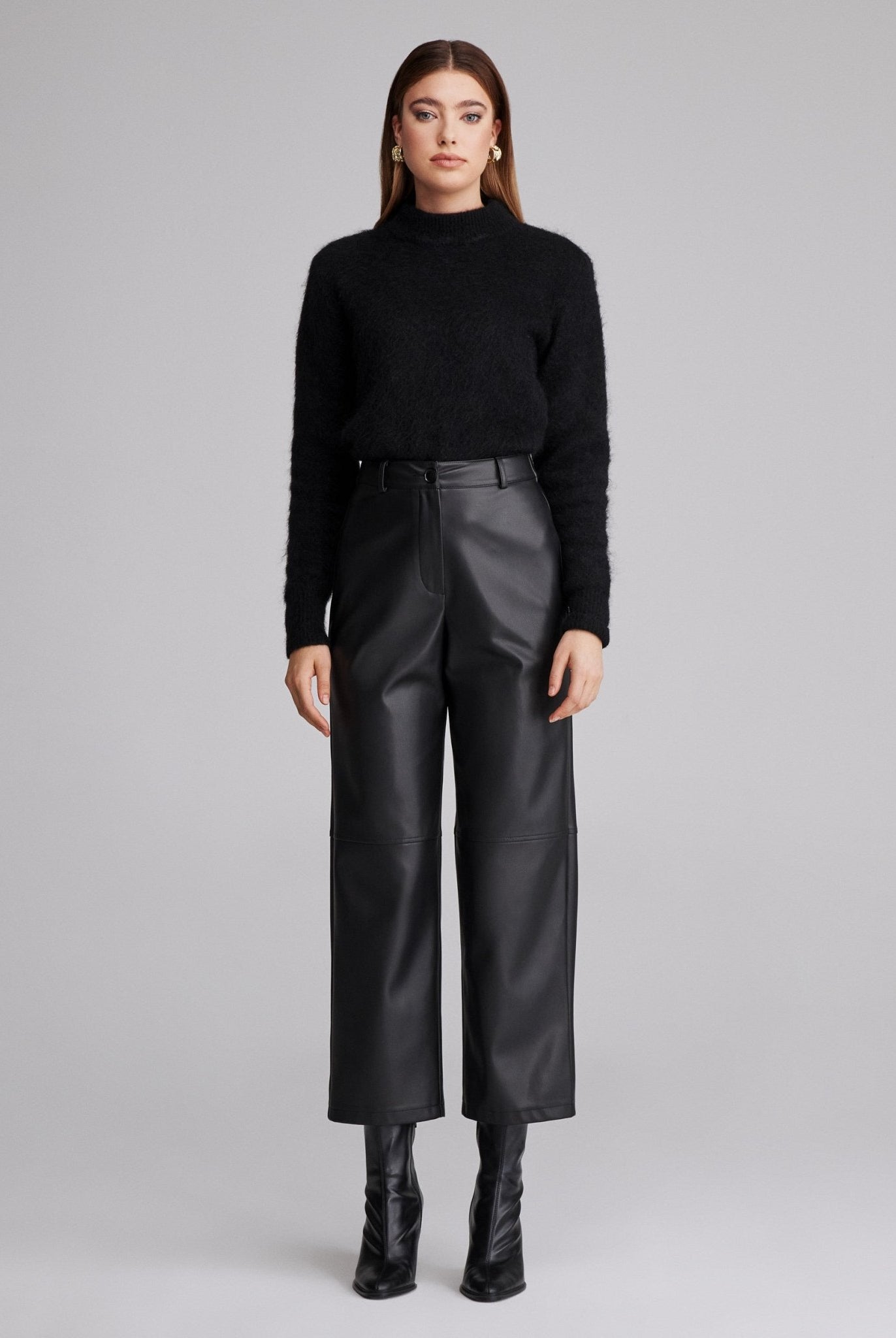 High waist leather trouser - shopaleena