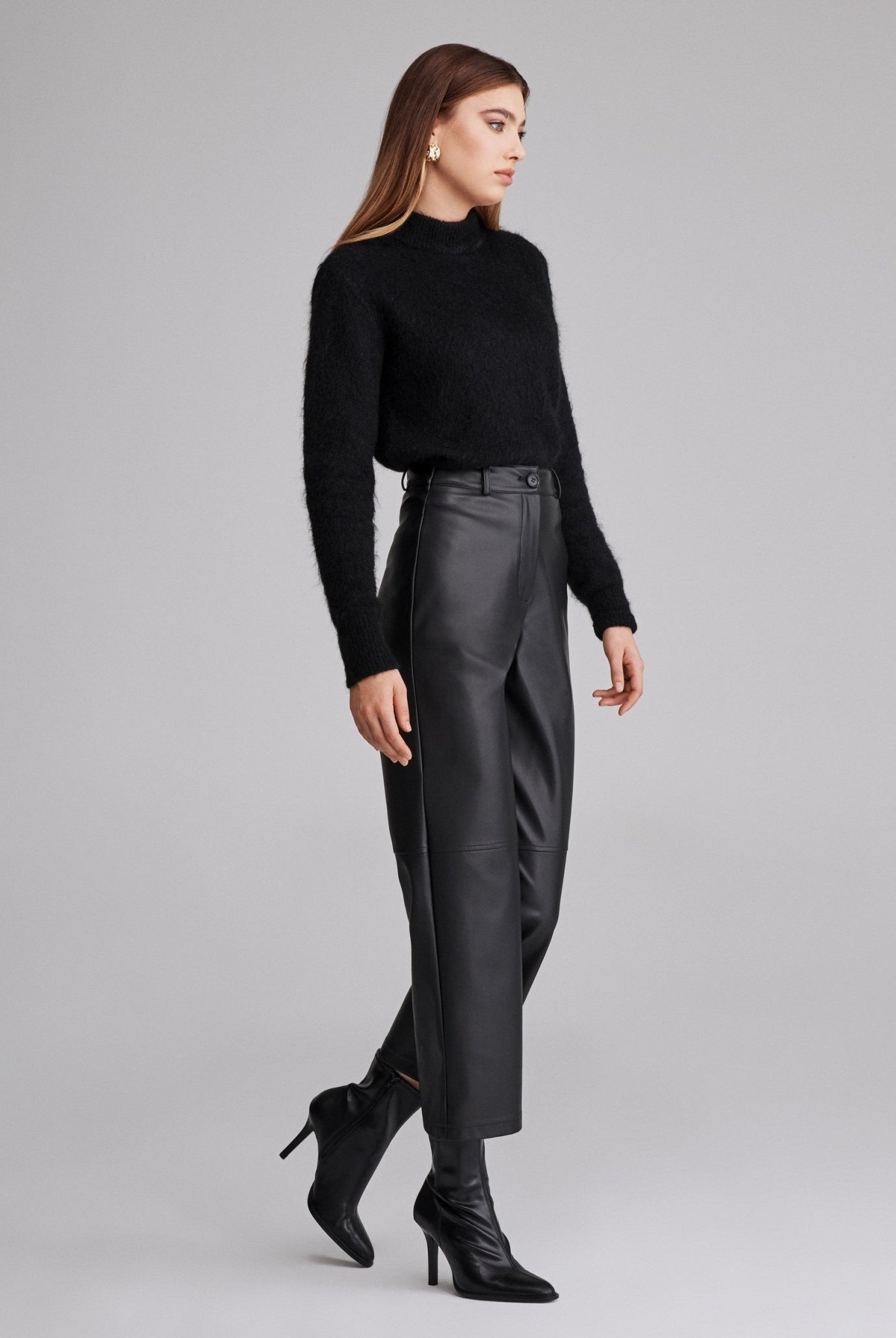 High waist leather pants- shopaleena