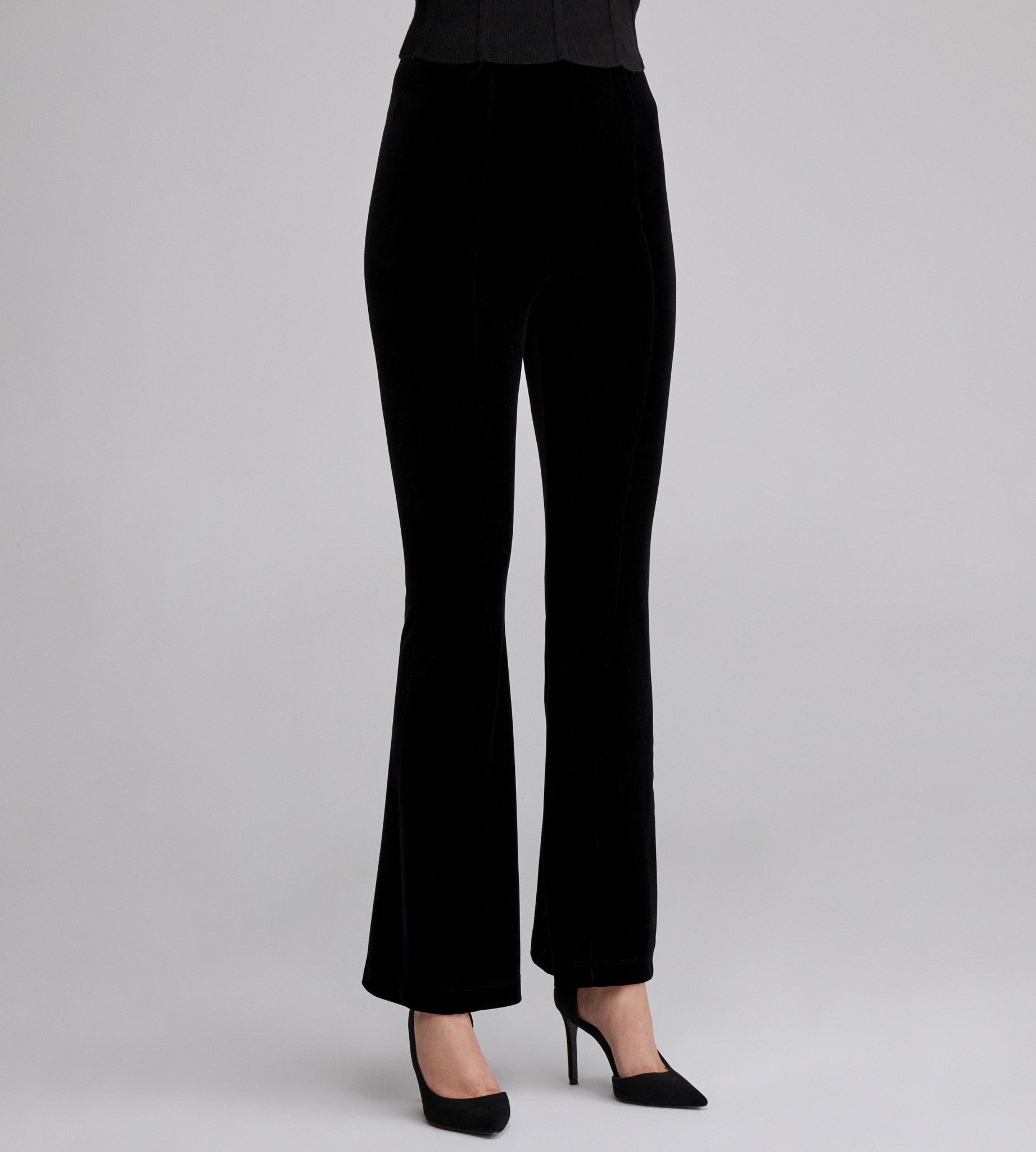 High waist velvet flare pants - shopaleena