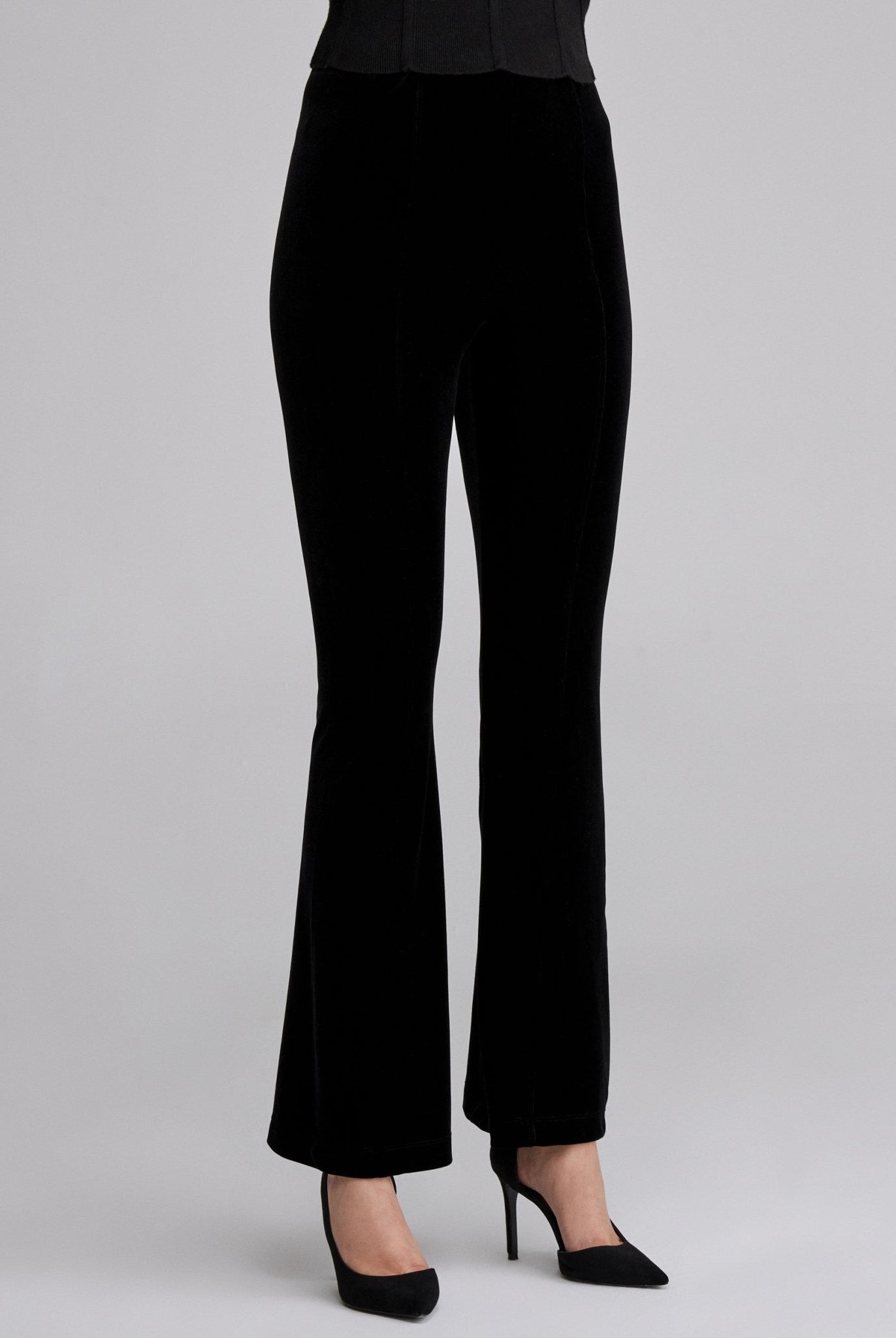 High waist velvet flare pants - shopaleena