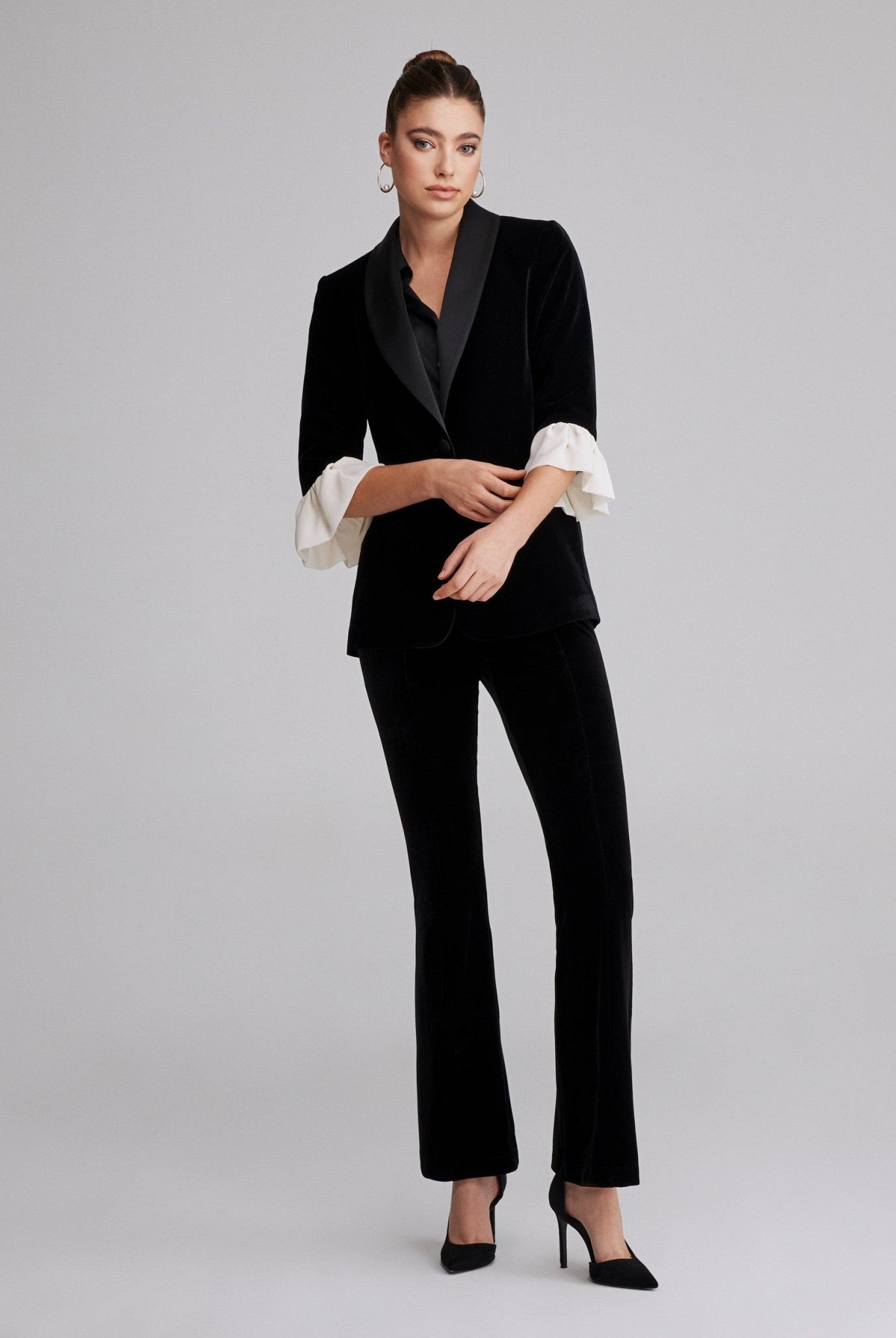 High waist velvet flare pants - shopaleena