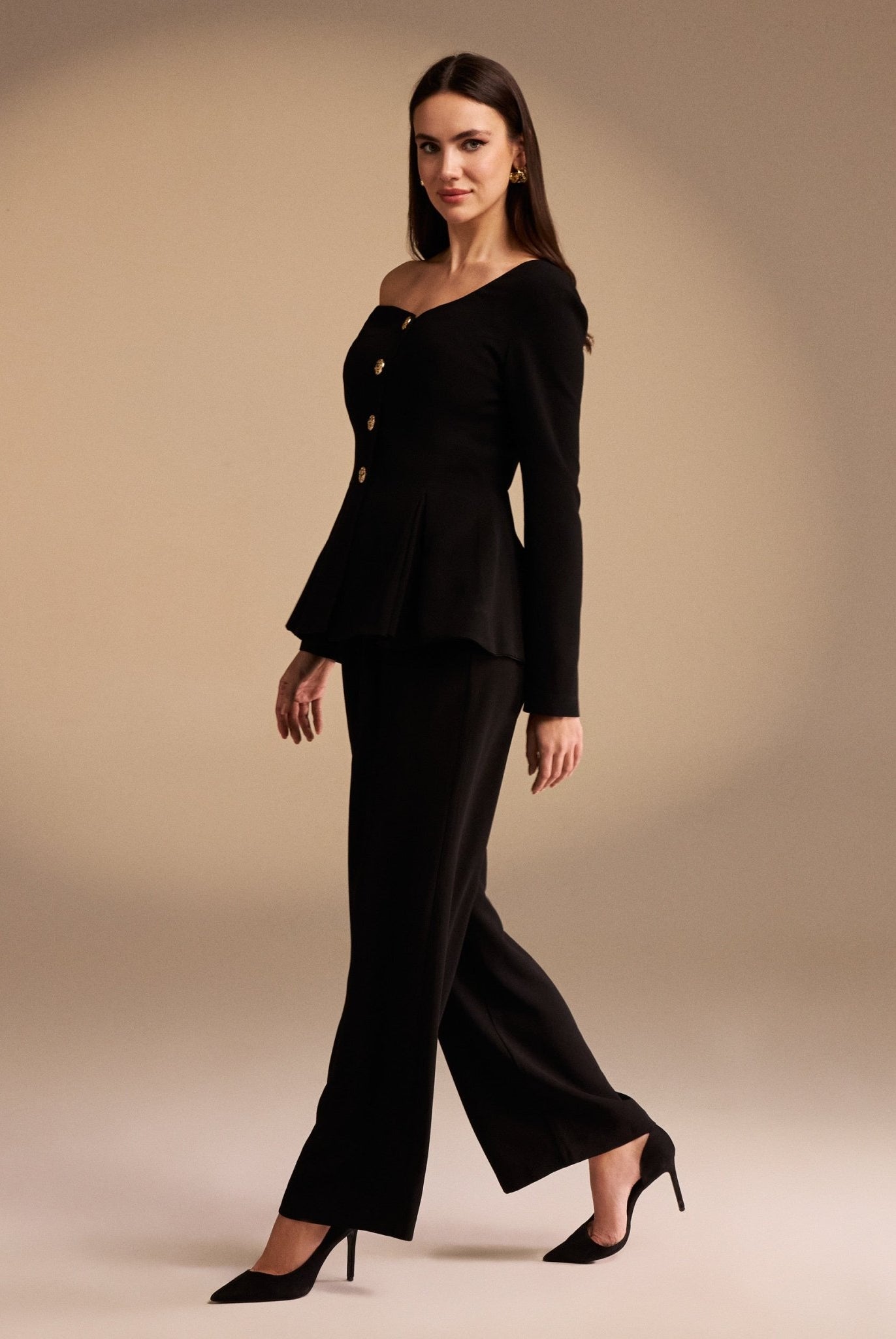 High Waist Wide Leg Trouser - shopaleena
