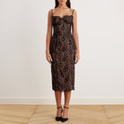 Lace Bustier Midi Dress - shopaleena